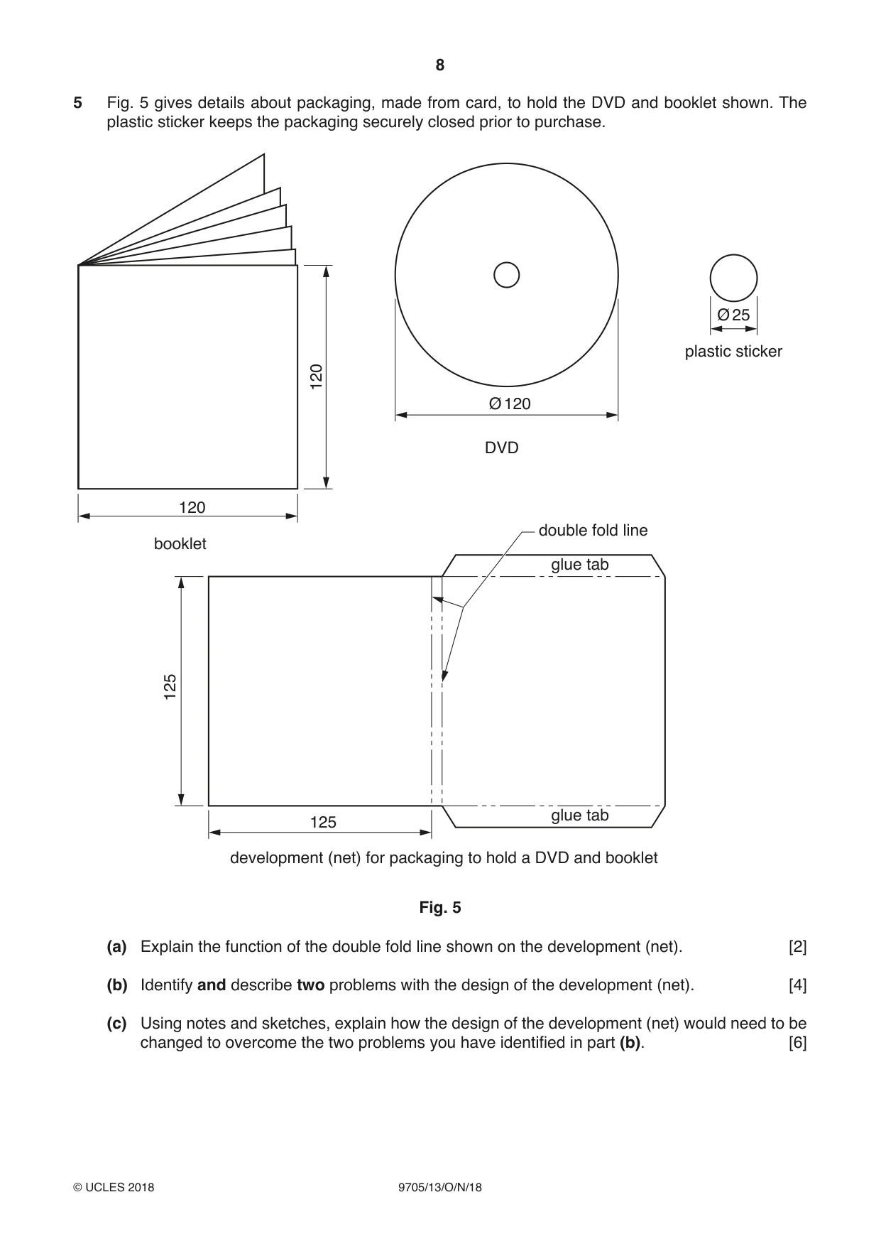 Cambridge A Level Design and Technology 9705 2018 Oct/Nov Paper 1 · Variant 3 question paper, page 8 of 16