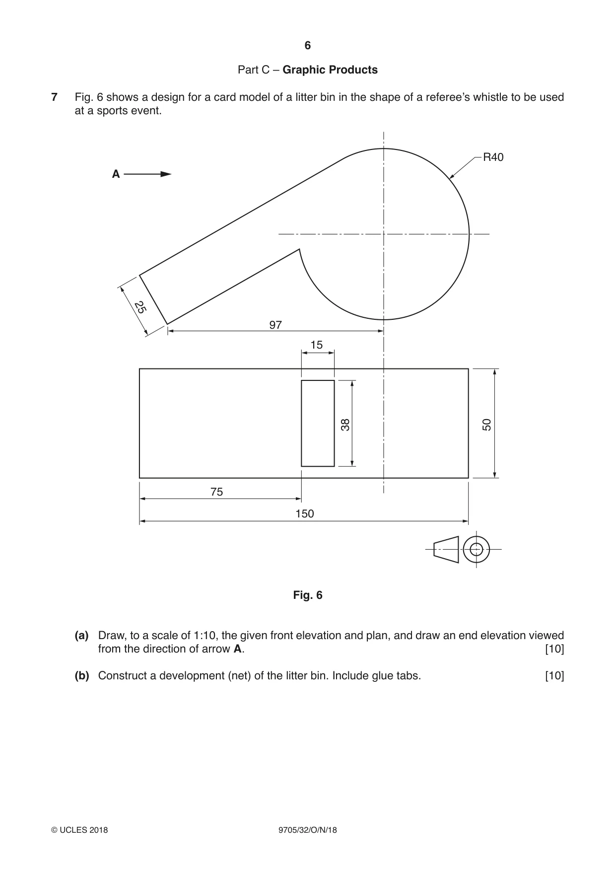 Cambridge A Level Design and Technology 9705 2018 Oct/Nov Paper 3 · Variant 2 question paper, page 6 of 12