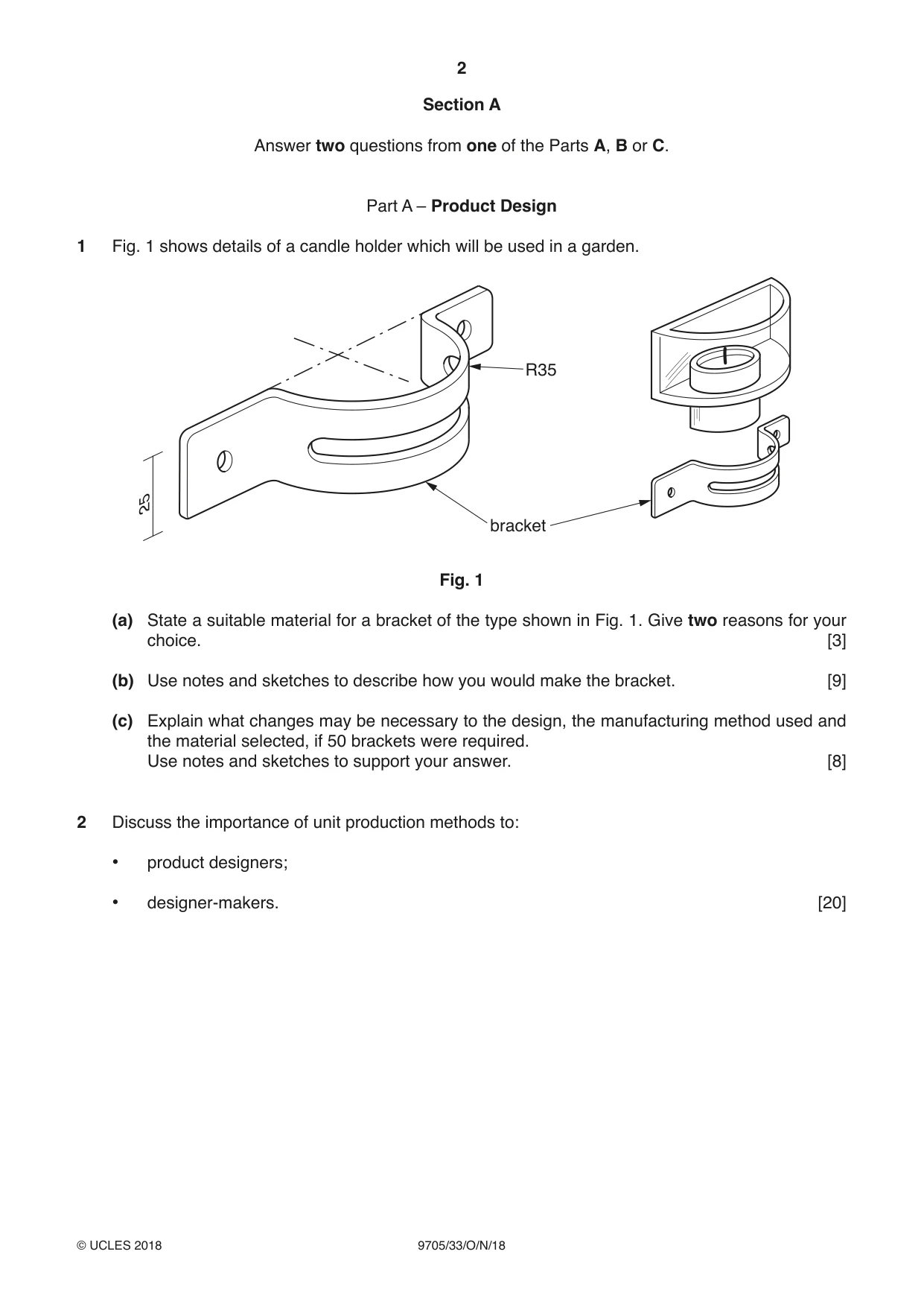 Cambridge A Level Design and Technology 9705 2018 Oct/Nov Paper 3 · Variant 3 question paper, page 2 of 12