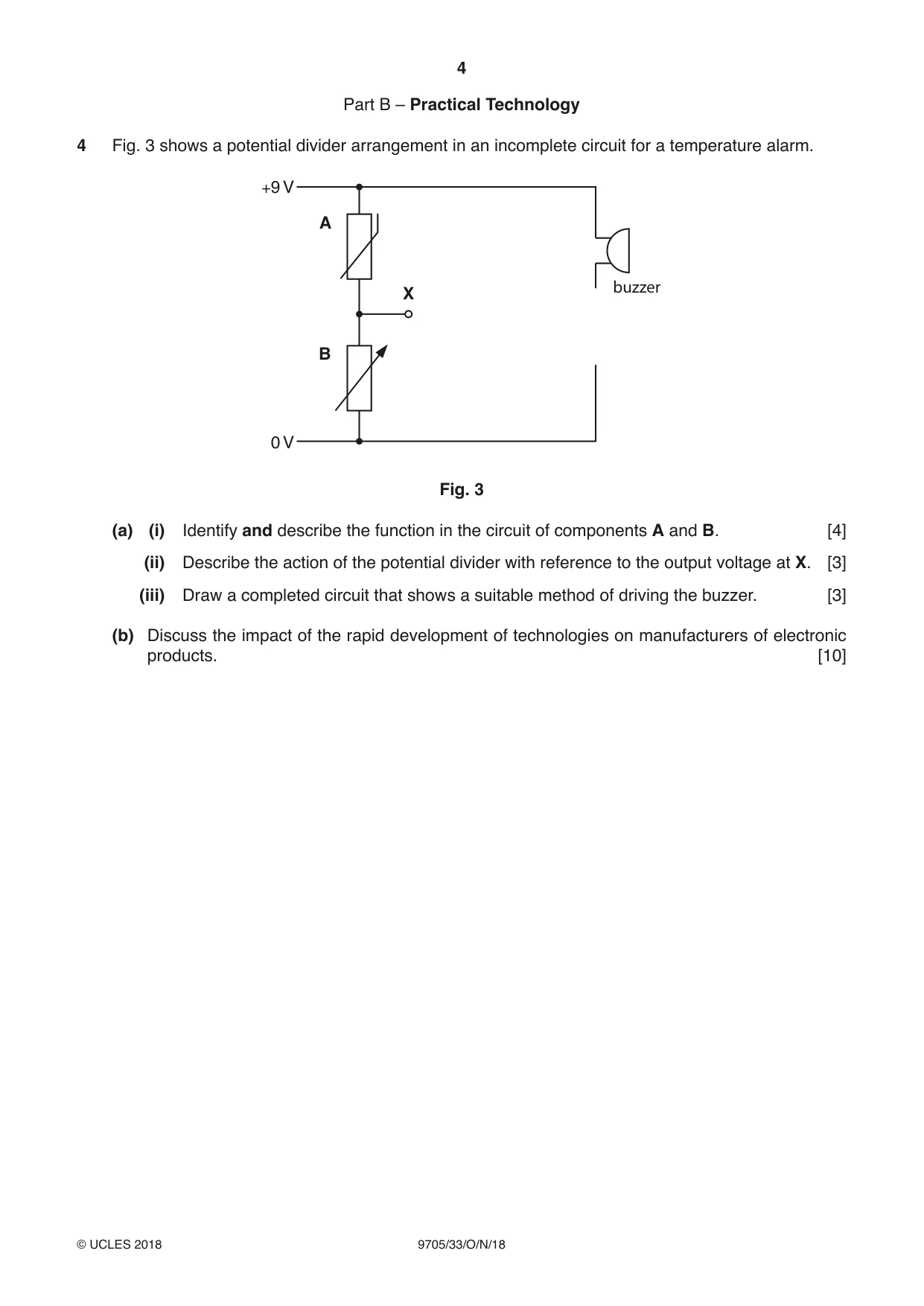 Cambridge A Level Design and Technology 9705 2018 Oct/Nov Paper 3 · Variant 3 question paper, page 4 of 12