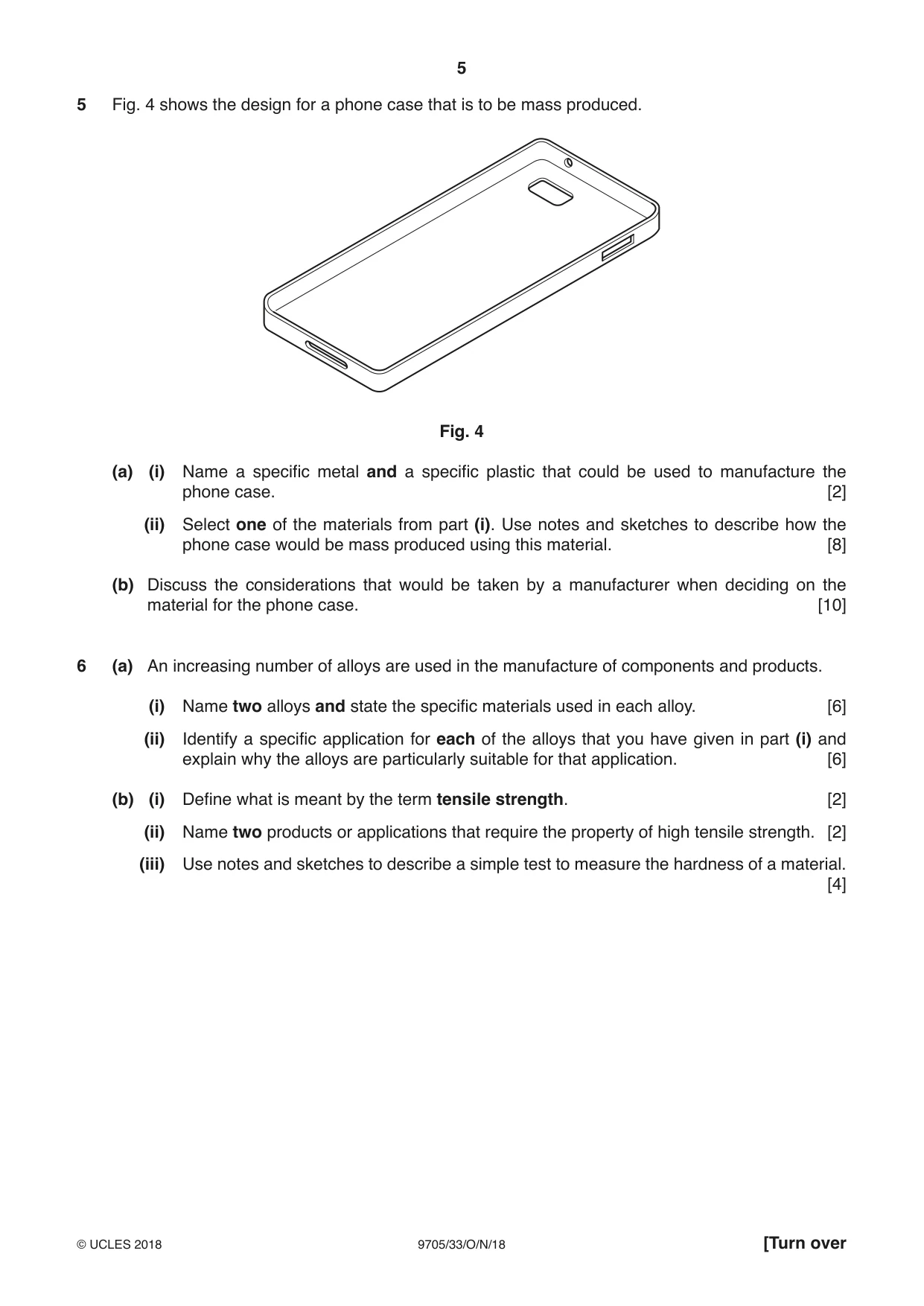 Cambridge A Level Design and Technology 9705 2018 Oct/Nov Paper 3 · Variant 3 question paper, page 5 of 12