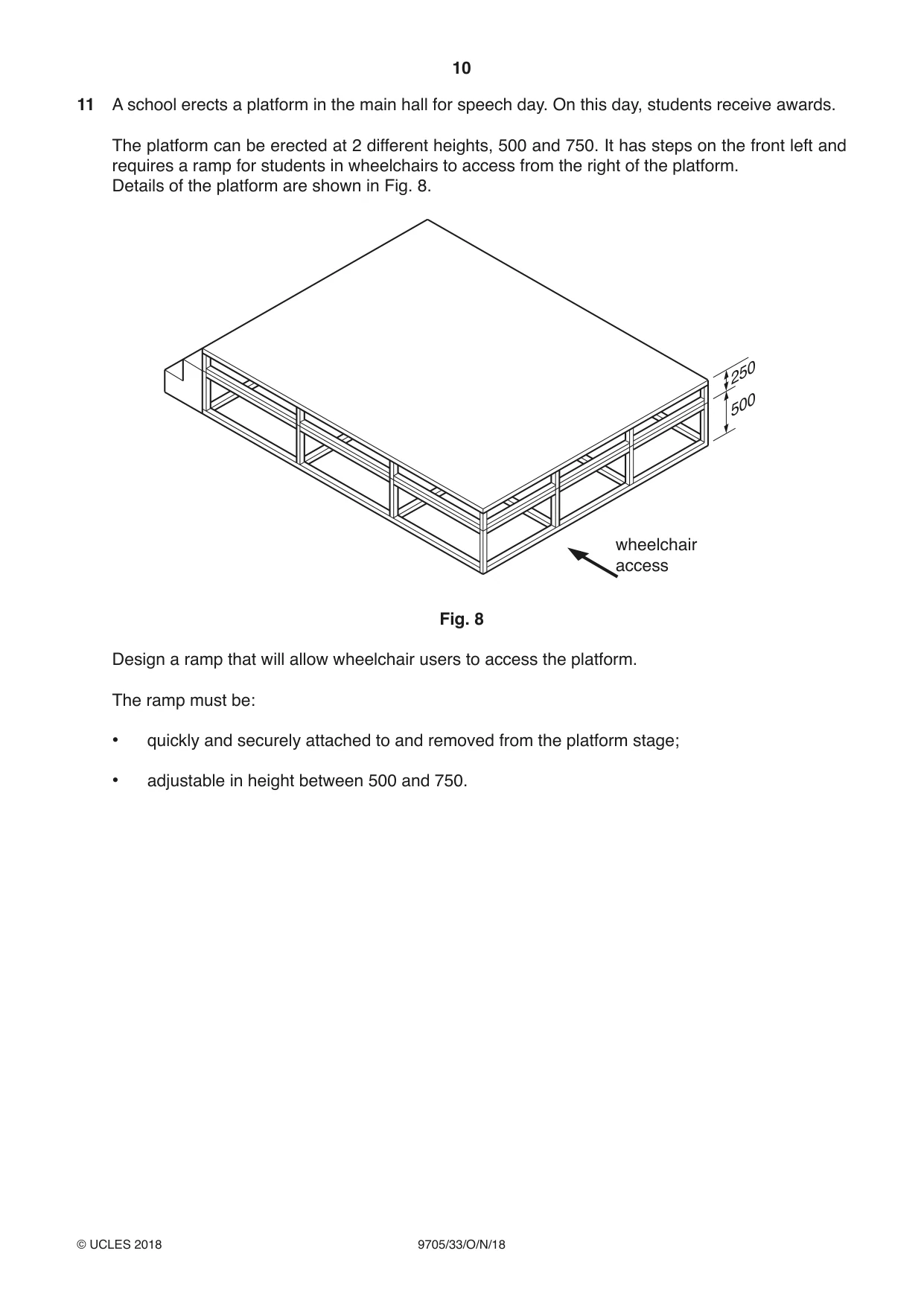 Cambridge A Level Design and Technology 9705 2018 Oct/Nov Paper 3 · Variant 3 question paper, page 10 of 12