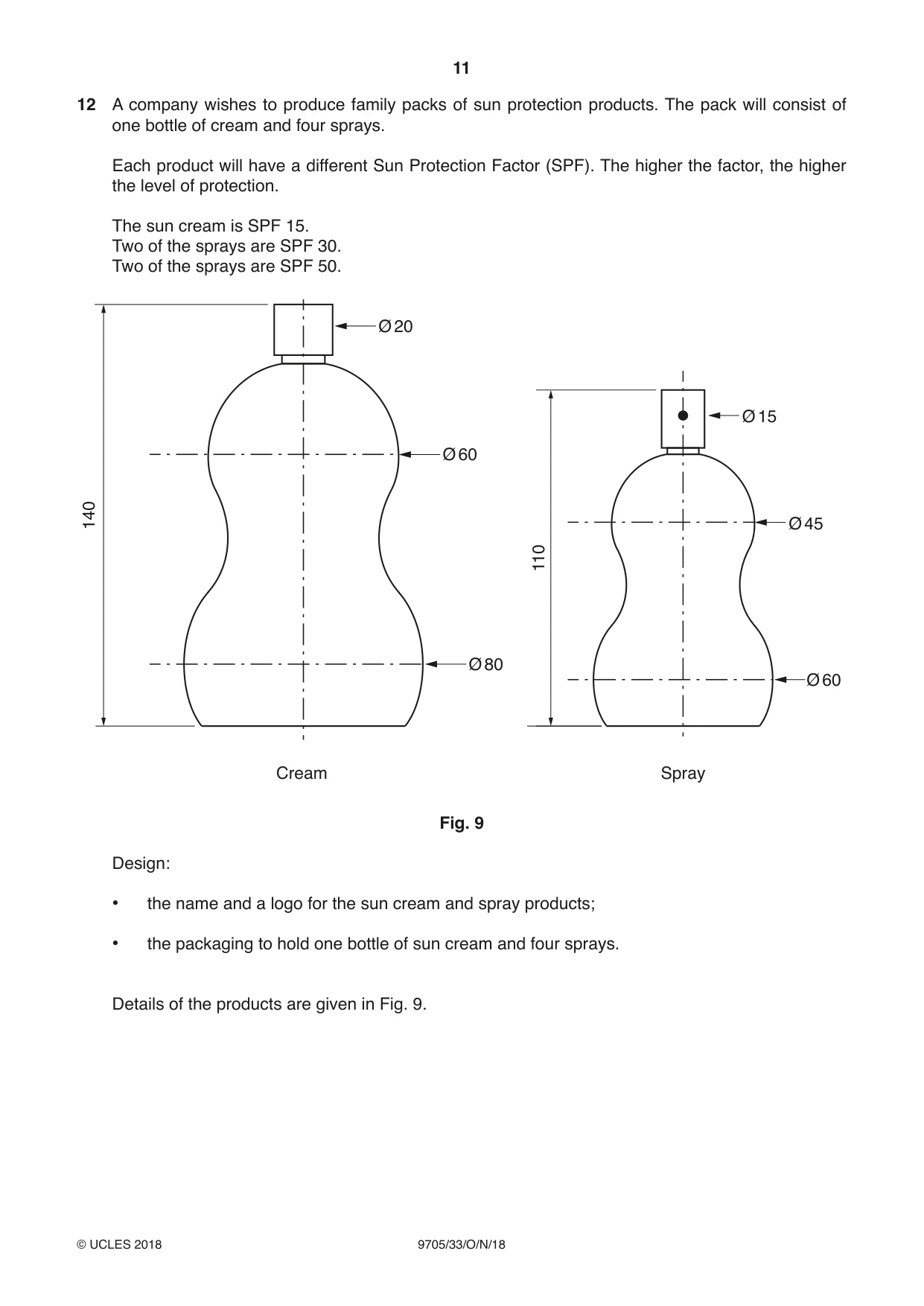Cambridge A Level Design and Technology 9705 2018 Oct/Nov Paper 3 · Variant 3 question paper, page 11 of 12