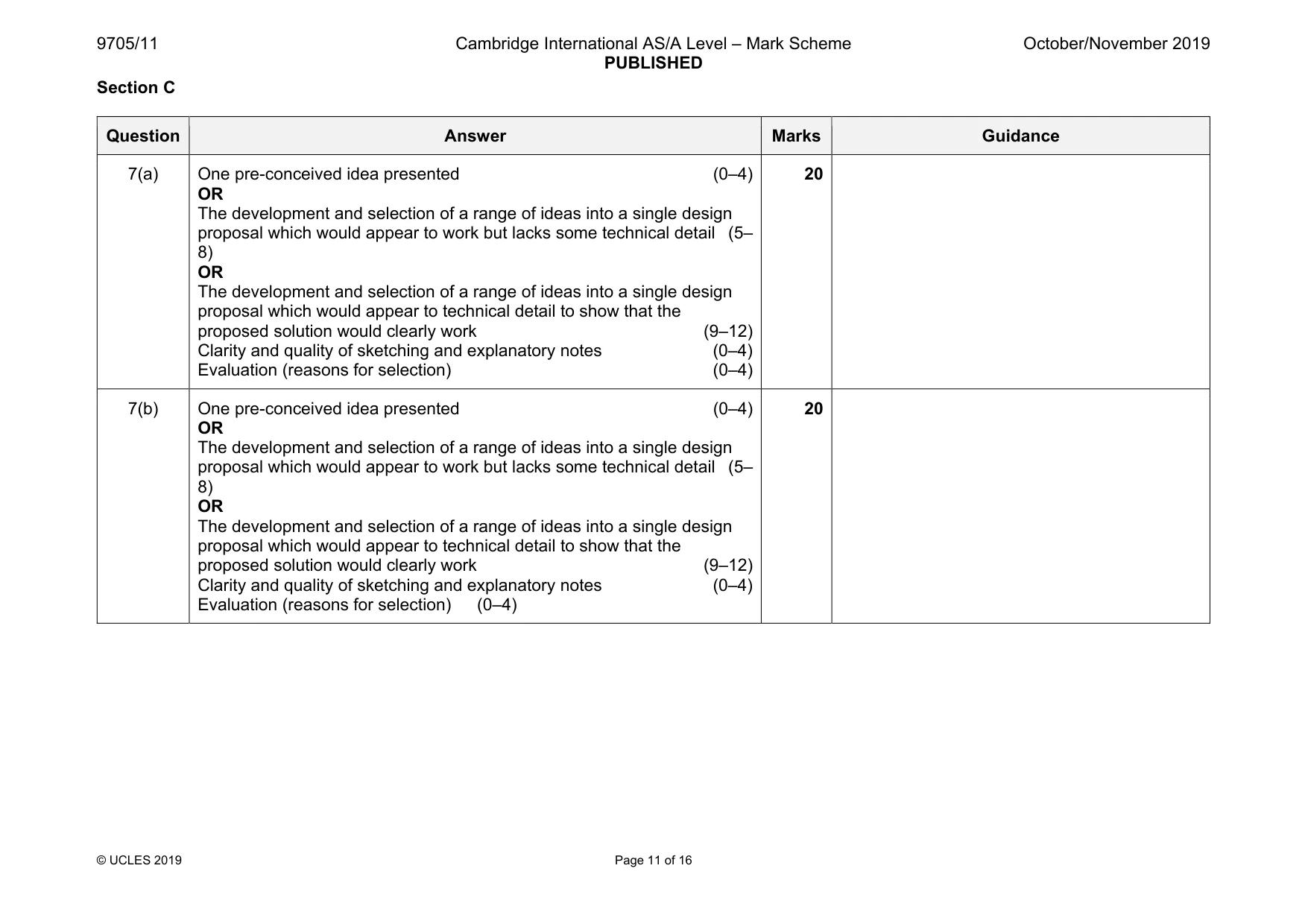 Mark scheme, page 11 of 16