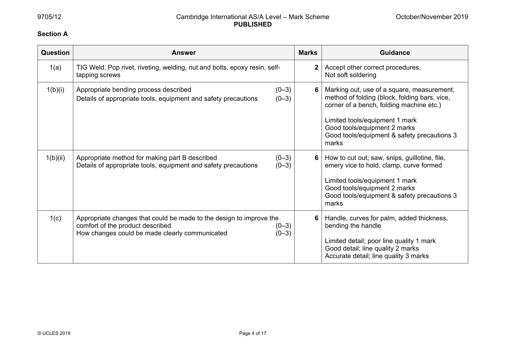 Mark scheme, page 4 of 17