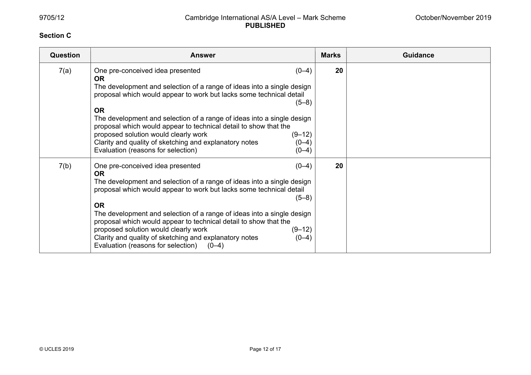 Mark scheme, page 12 of 17