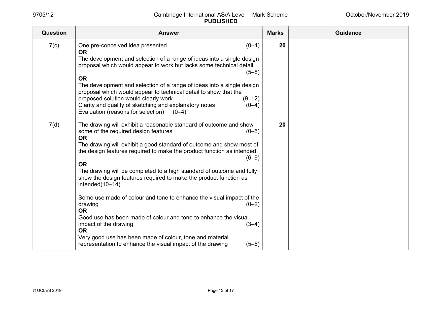 Mark scheme, page 13 of 17