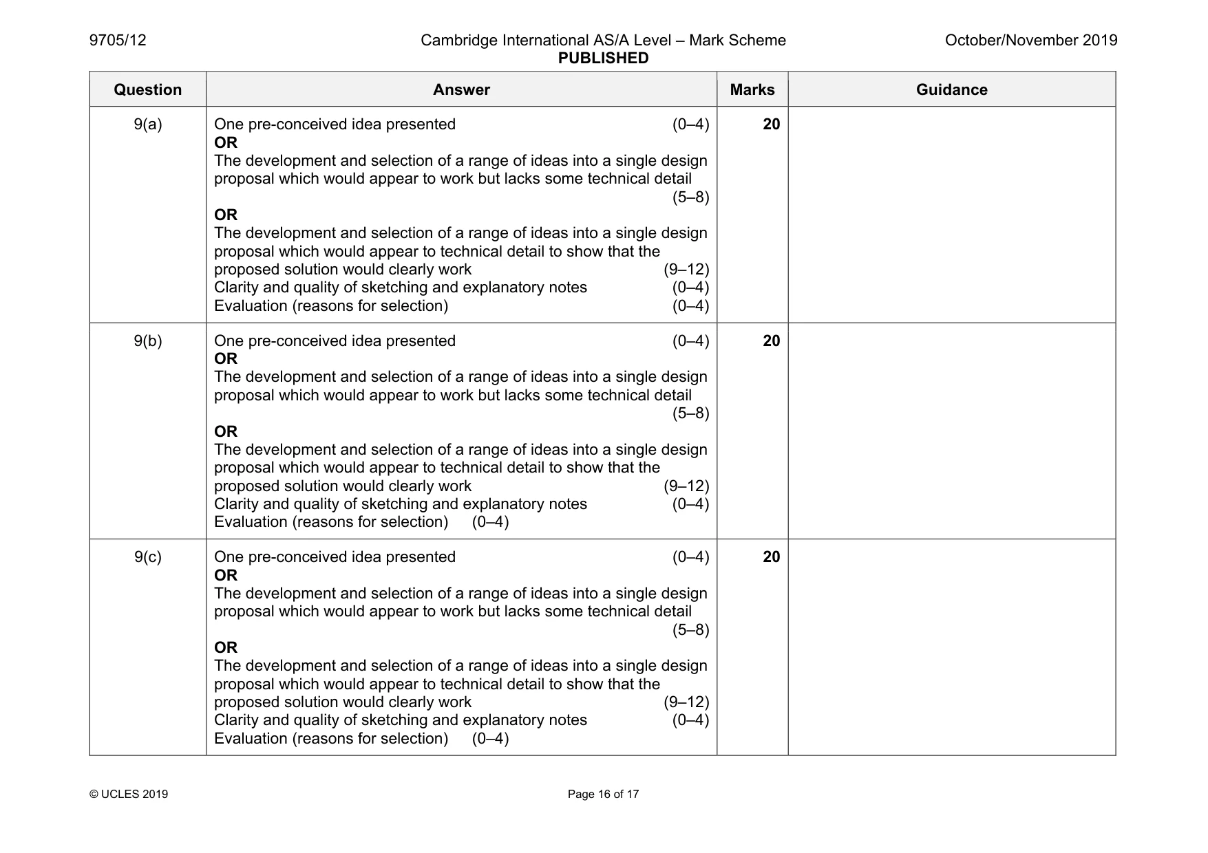 Mark scheme, page 16 of 17