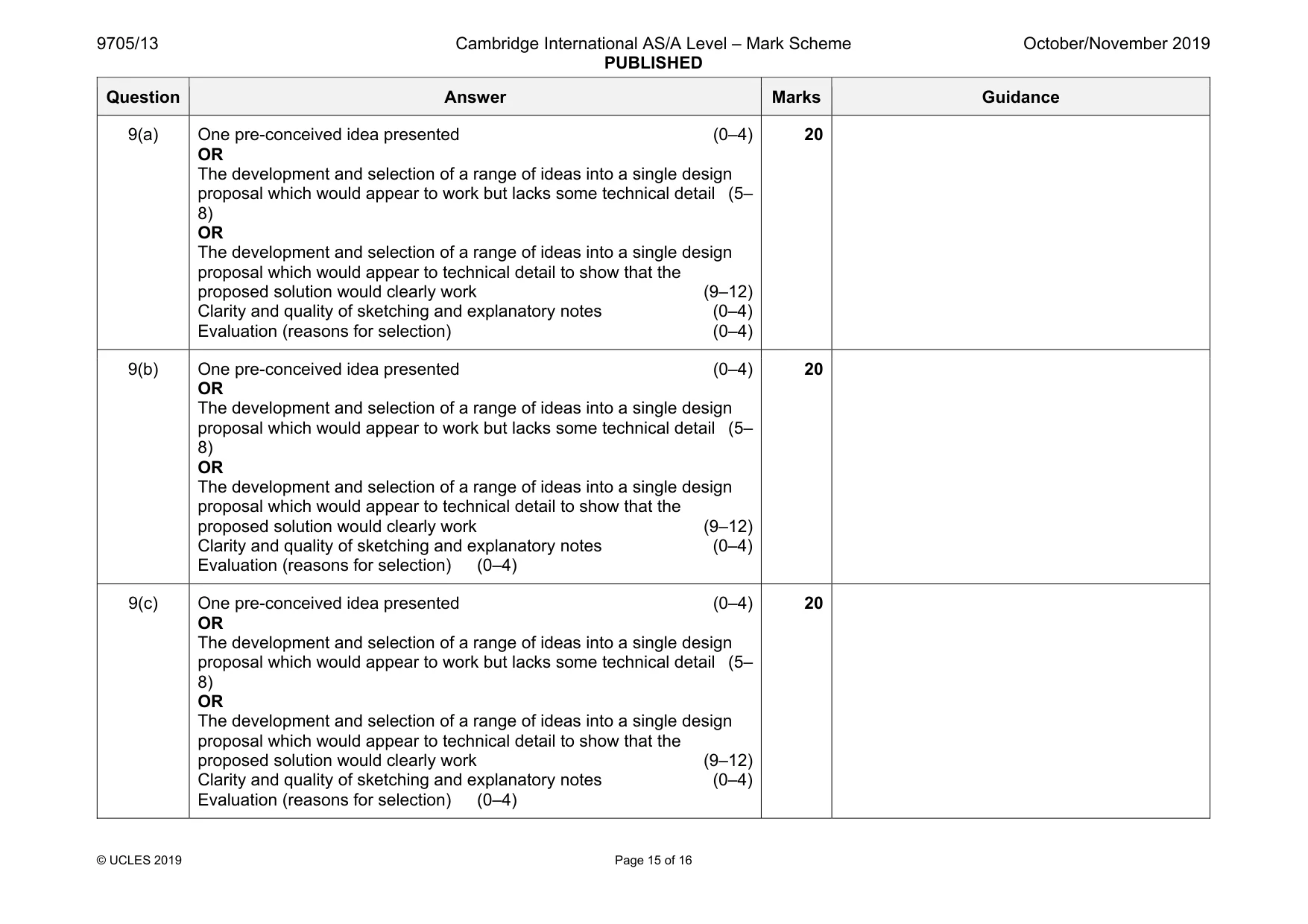 Mark scheme, page 15 of 16