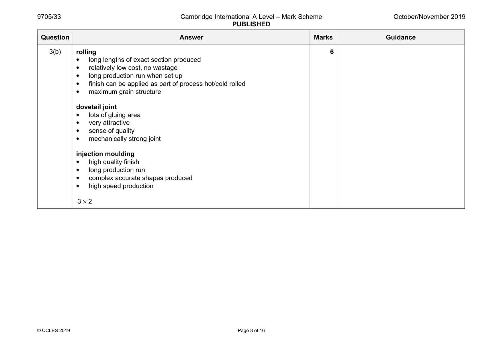 Mark scheme, page 8 of 16