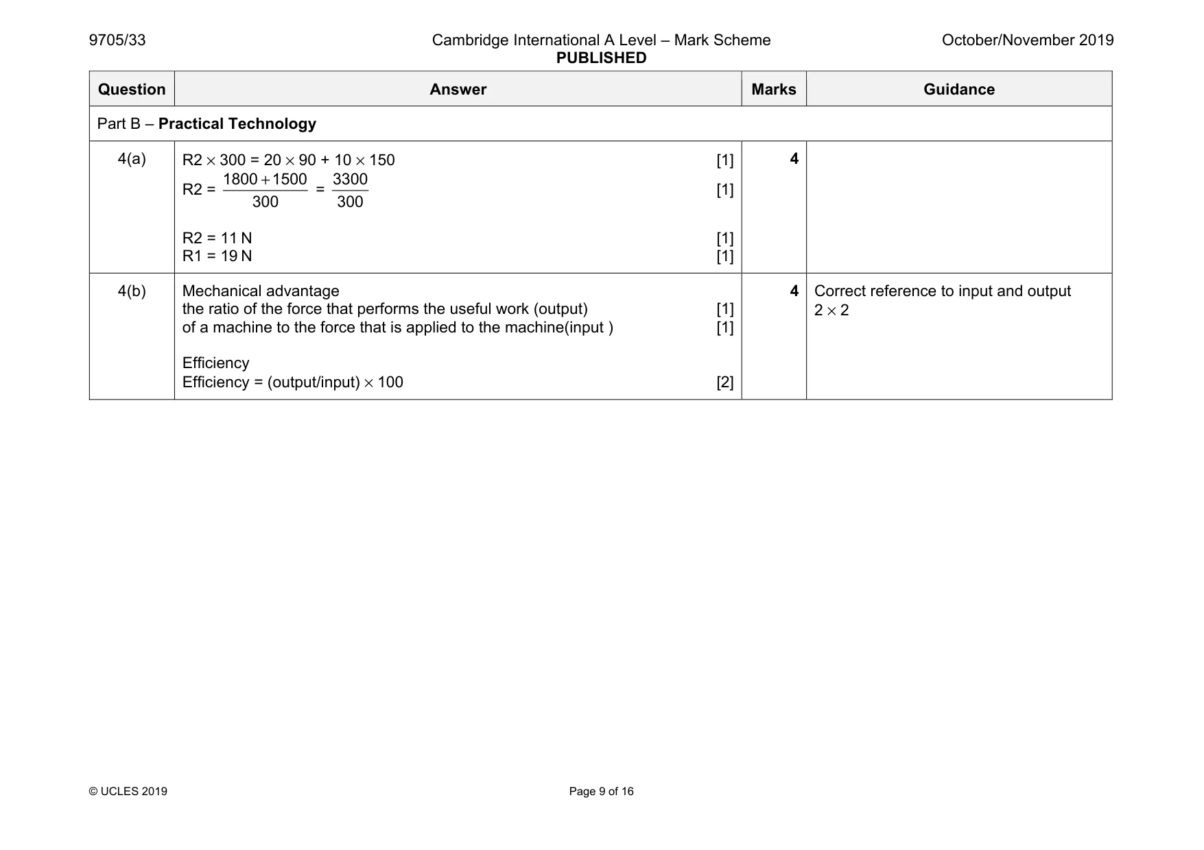 Mark scheme, page 9 of 16