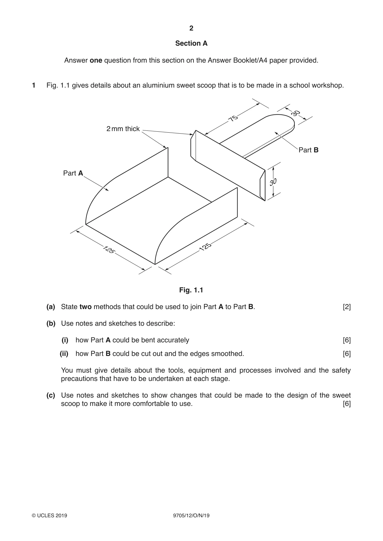 Cambridge A Level Design and Technology 9705 2019 Oct/Nov Paper 1 · Variant 2 question paper, page 2 of 12