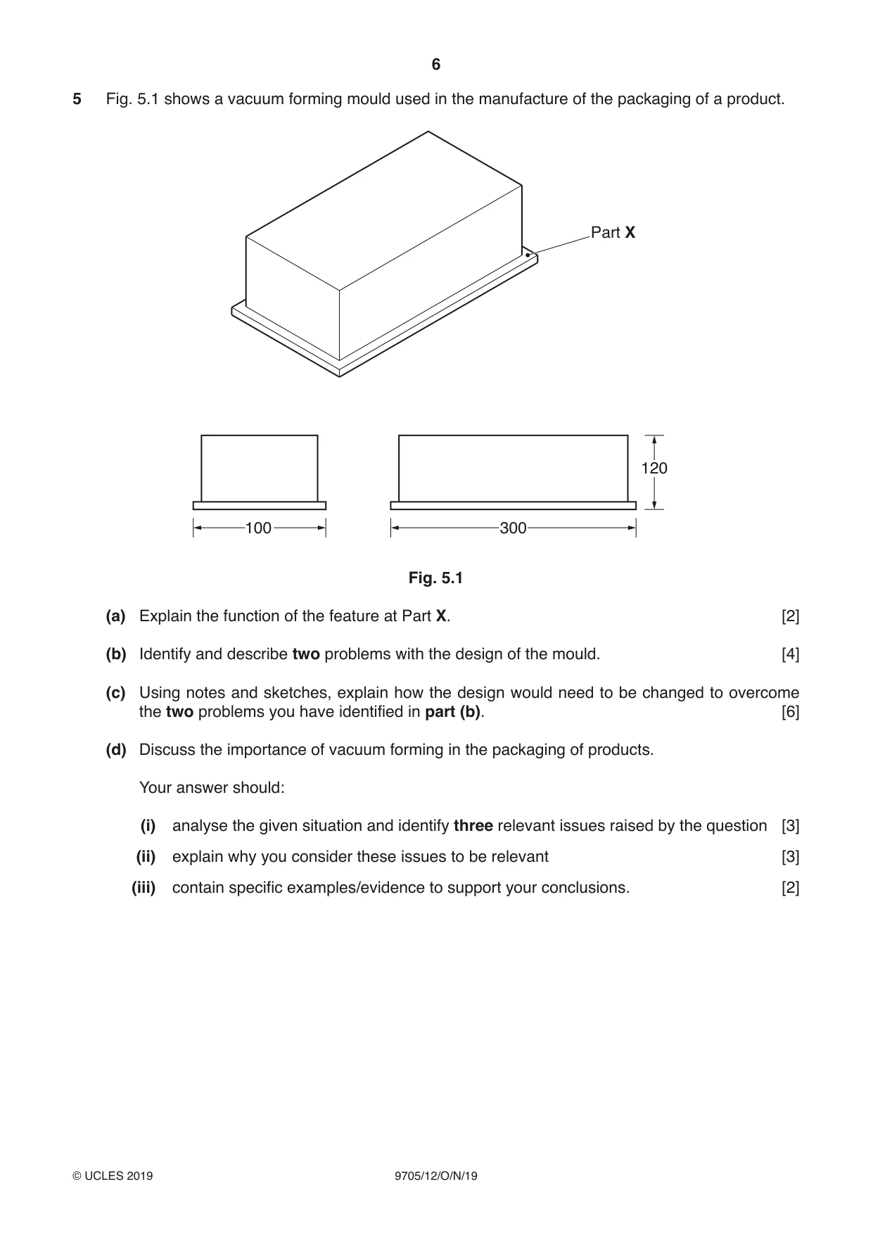 Cambridge A Level Design and Technology 9705 2019 Oct/Nov Paper 1 · Variant 2 question paper, page 6 of 12