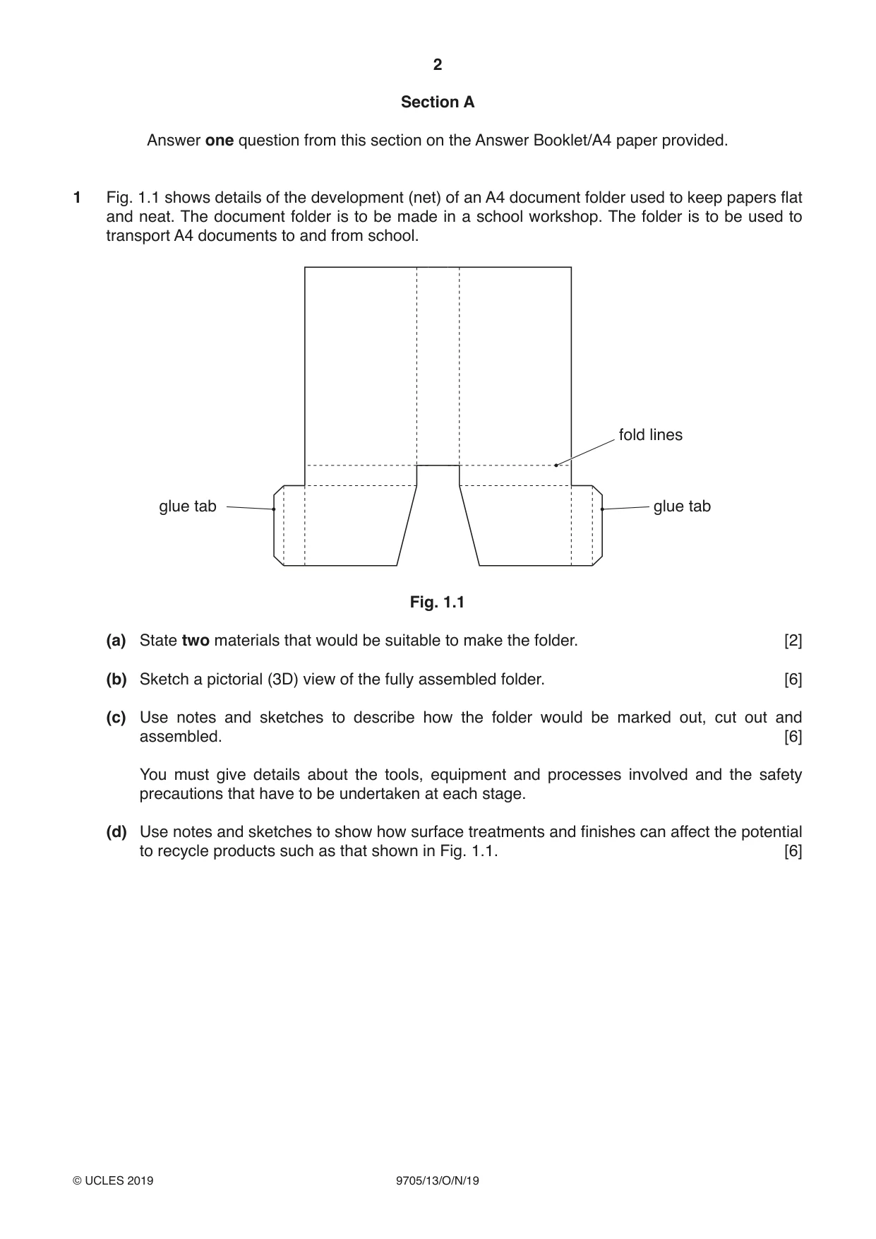 Cambridge A Level Design and Technology 9705 2019 Oct/Nov Paper 1 · Variant 3 question paper, page 2 of 12