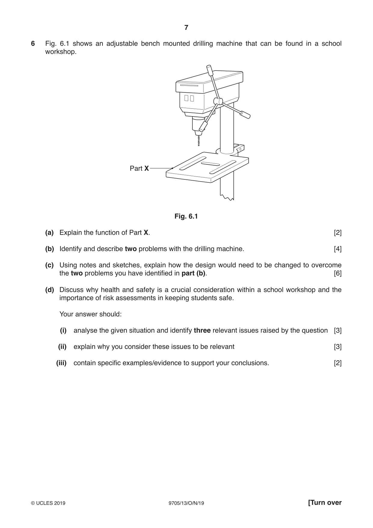 Cambridge A Level Design and Technology 9705 2019 Oct/Nov Paper 1 · Variant 3 question paper, page 7 of 12