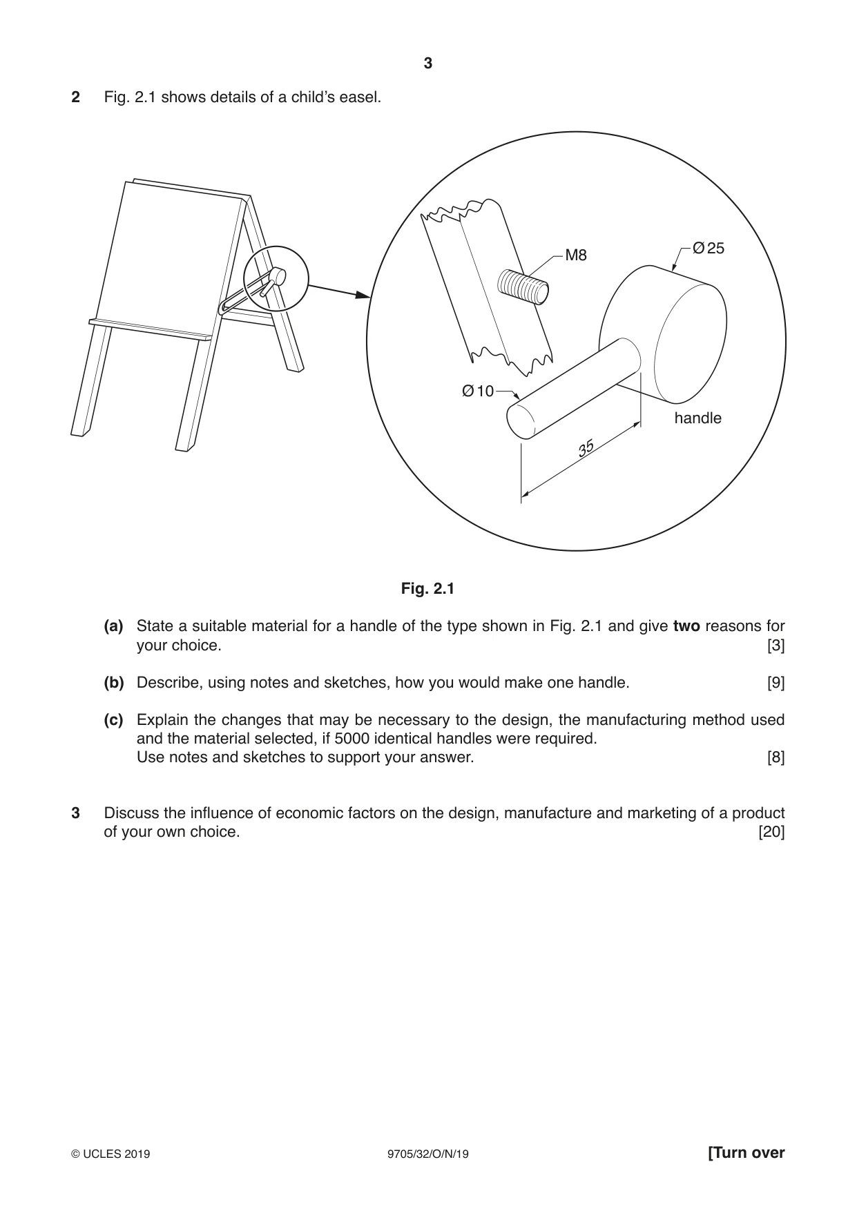 Cambridge A Level Design and Technology 9705 2019 Oct/Nov Paper 3 · Variant 2 question paper, page 3 of 12