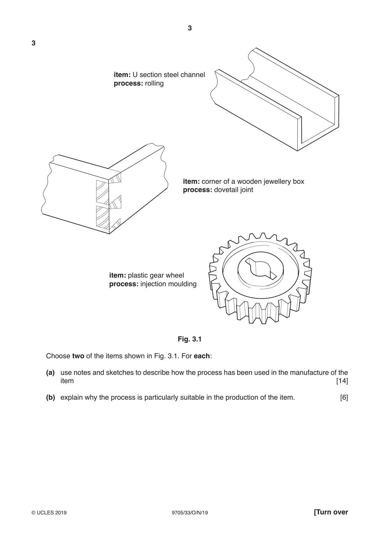 Cambridge A Level Design and Technology 9705 2019 Oct/Nov Paper 3 · Variant 3 question paper, page 3 of 12