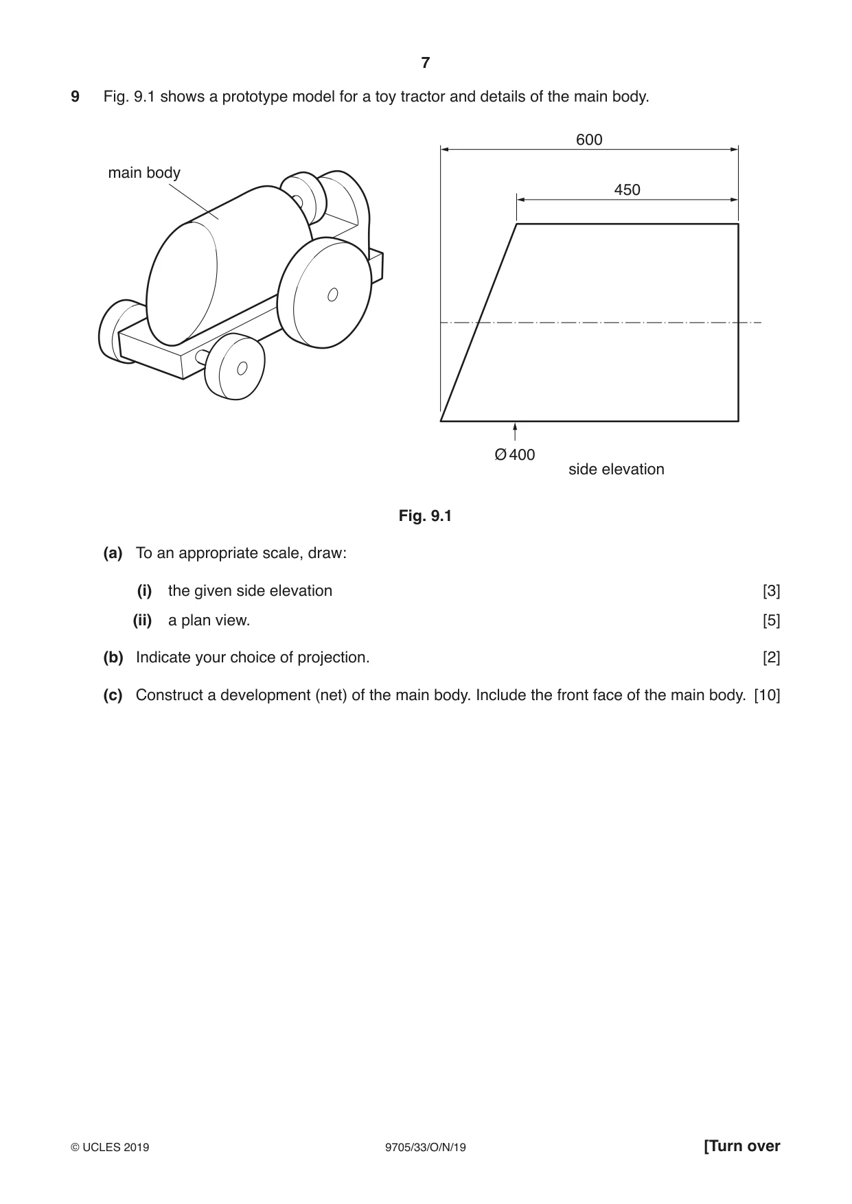 Cambridge A Level Design and Technology 9705 2019 Oct/Nov Paper 3 · Variant 3 question paper, page 7 of 12
