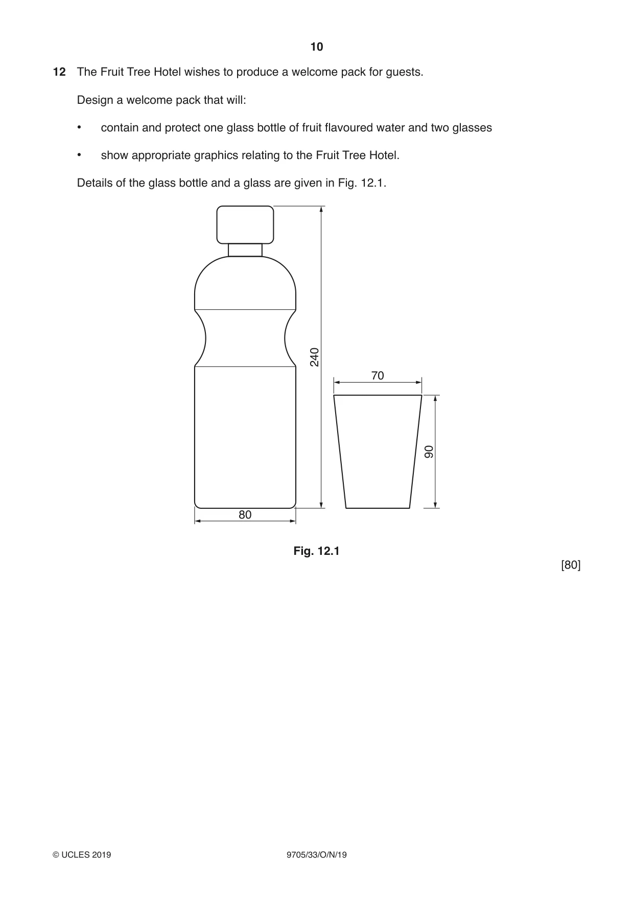Cambridge A Level Design and Technology 9705 2019 Oct/Nov Paper 3 · Variant 3 question paper, page 10 of 12