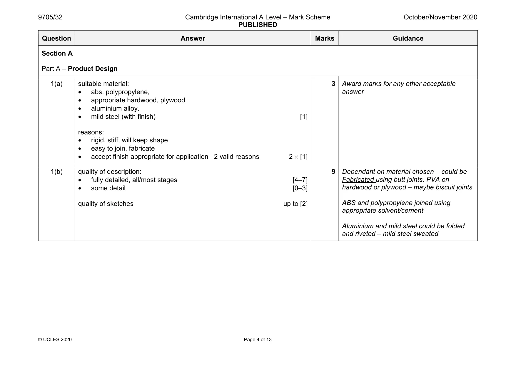 Mark scheme, page 4 of 13