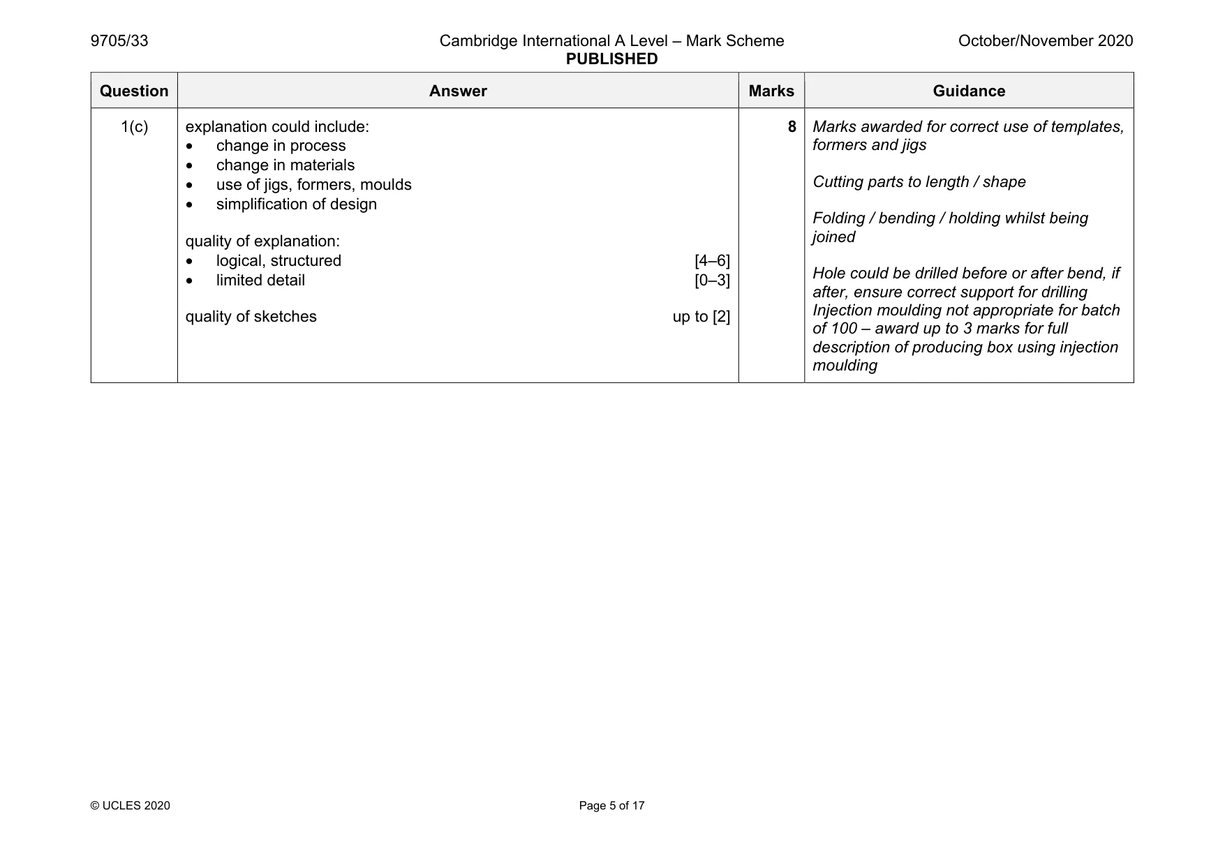 Mark scheme, page 5 of 17