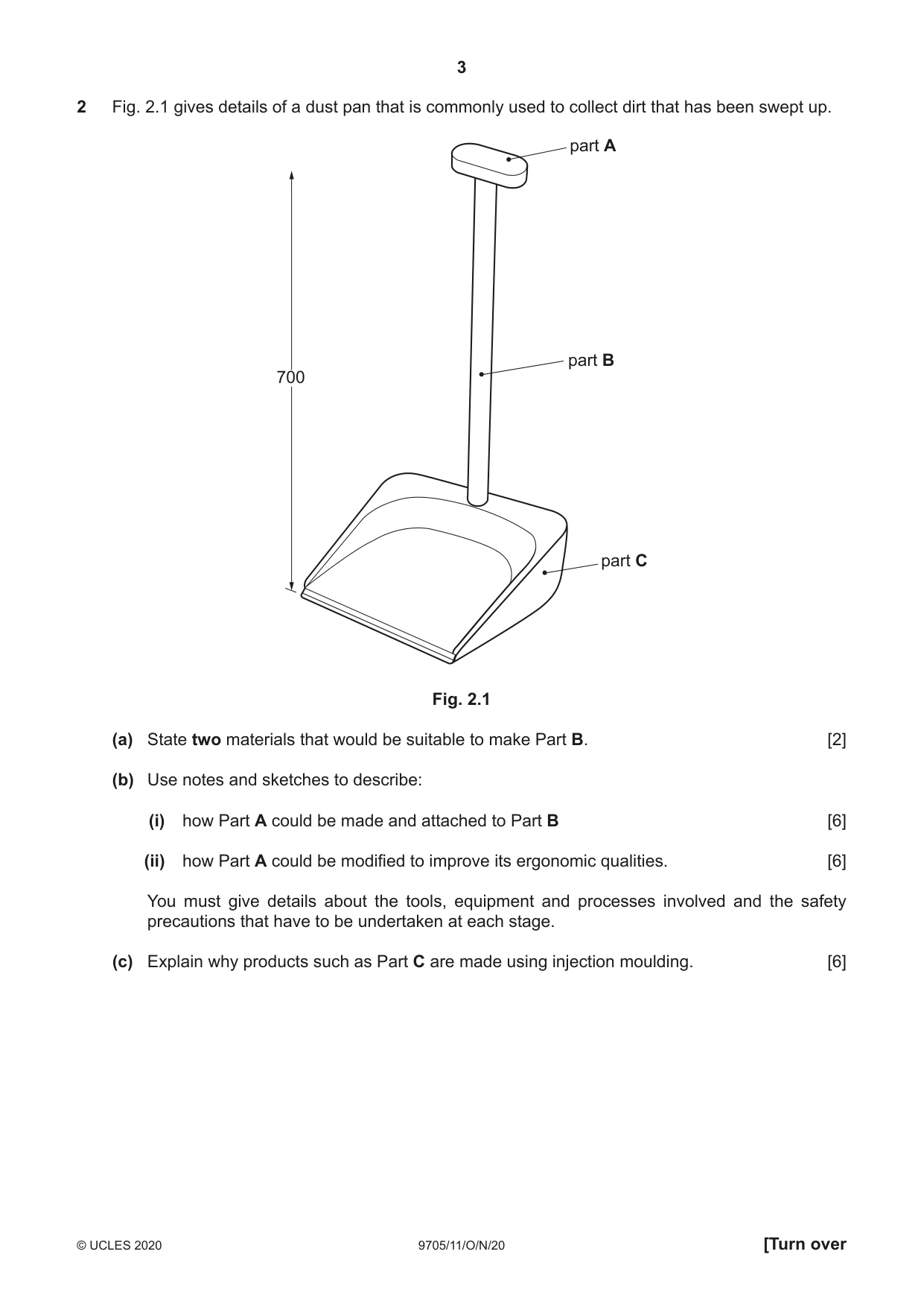Cambridge A Level Design and Technology 9705 2020 Oct/Nov Paper 1 · Variant 1 question paper, page 3 of 12