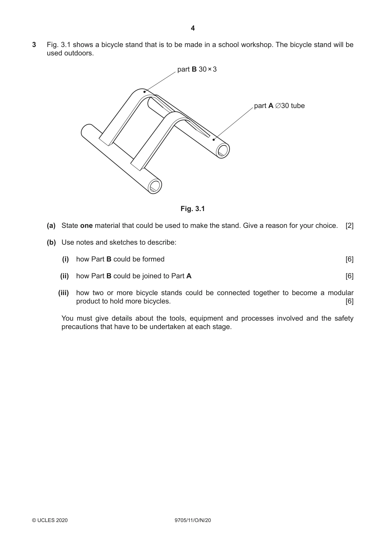 Cambridge A Level Design and Technology 9705 2020 Oct/Nov Paper 1 · Variant 1 question paper, page 4 of 12