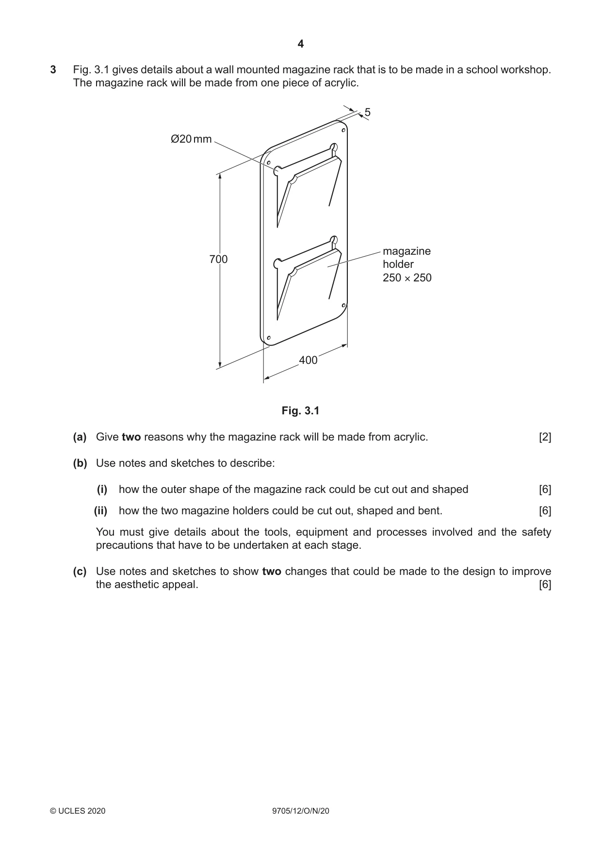Cambridge A Level Design and Technology 9705 2020 Oct/Nov Paper 1 · Variant 2 question paper, page 4 of 12