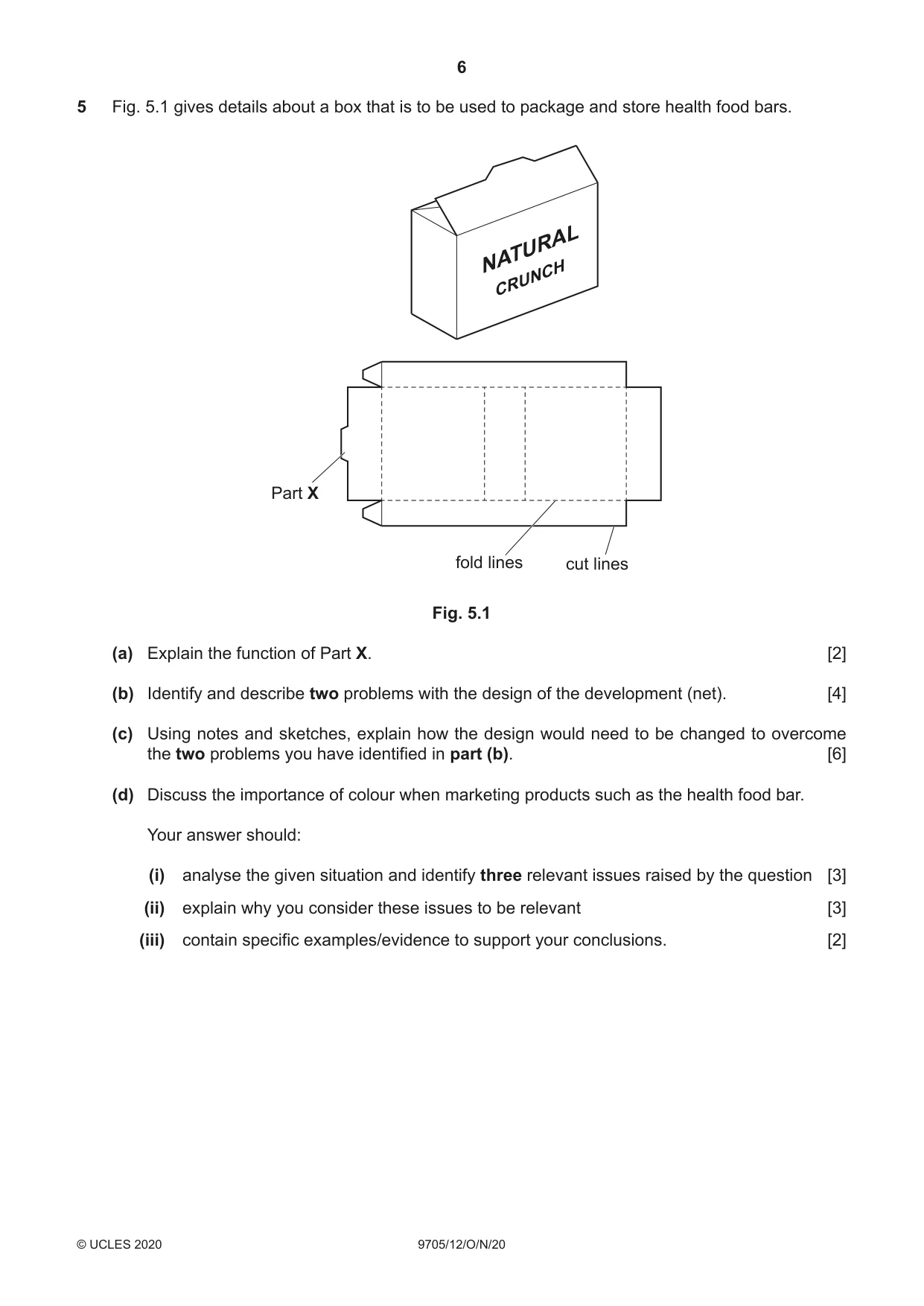 Cambridge A Level Design and Technology 9705 2020 Oct/Nov Paper 1 · Variant 2 question paper, page 6 of 12