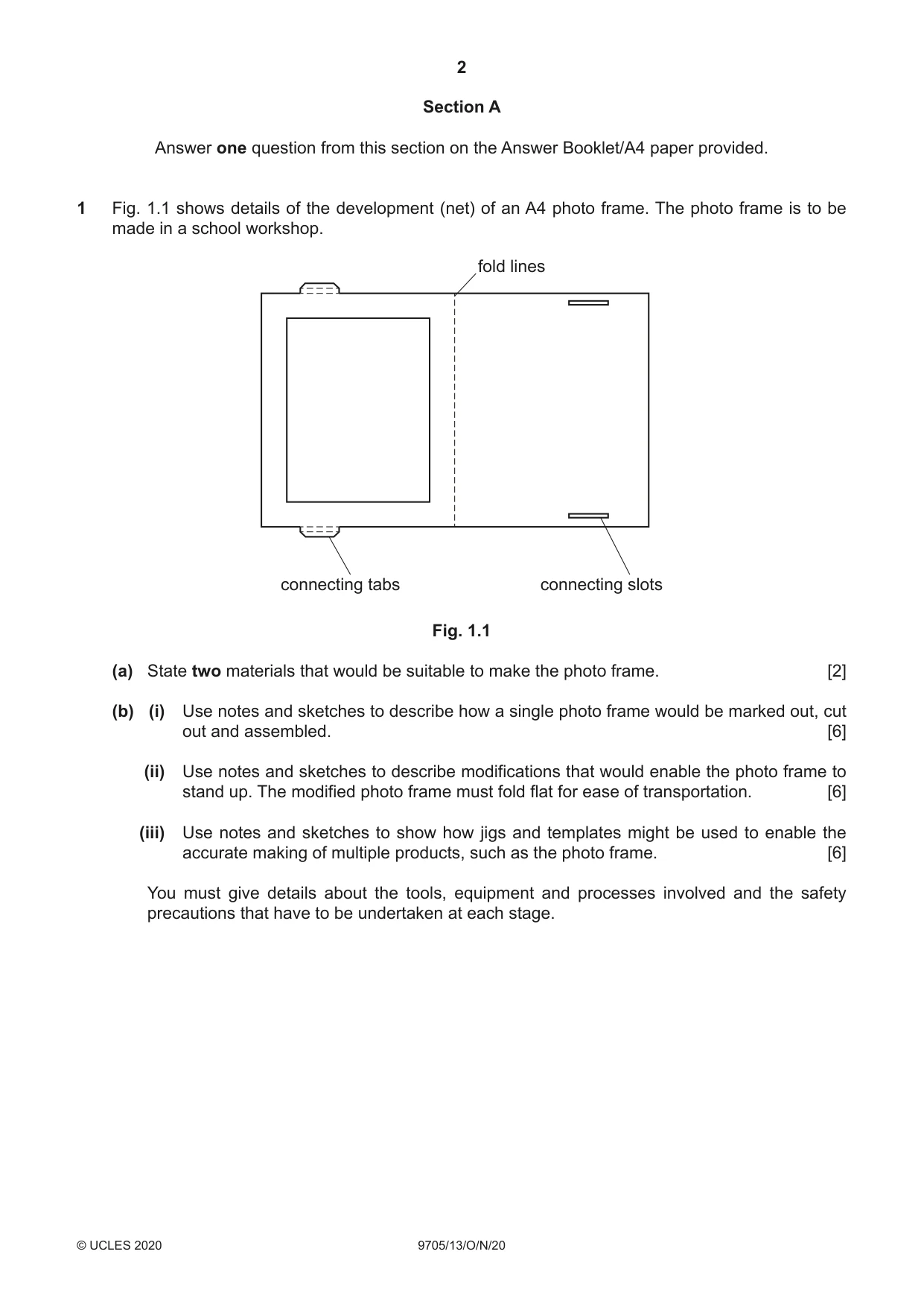 Cambridge A Level Design and Technology 9705 2020 Oct/Nov Paper 1 · Variant 3 question paper, page 2 of 12