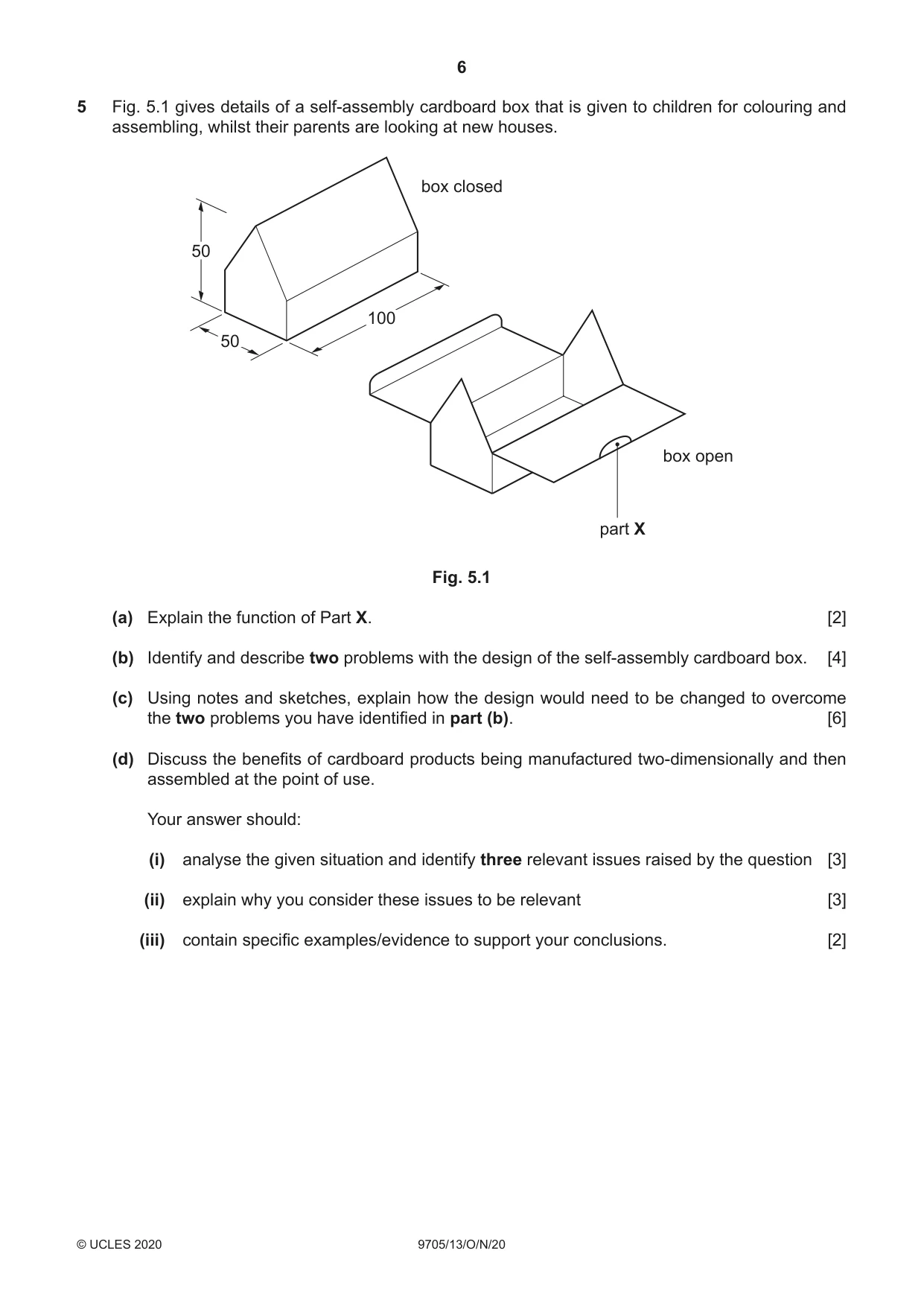 Cambridge A Level Design and Technology 9705 2020 Oct/Nov Paper 1 · Variant 3 question paper, page 6 of 12