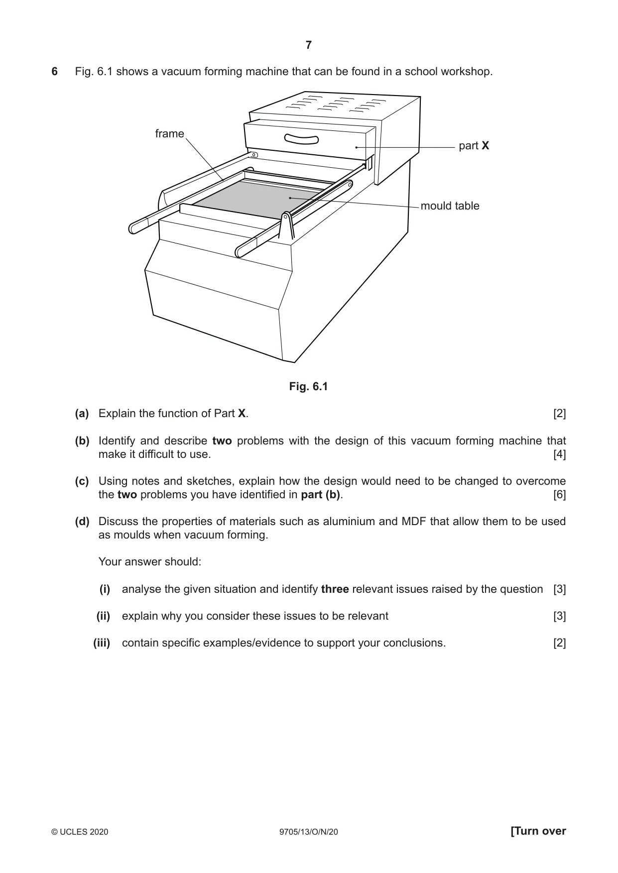 Cambridge A Level Design and Technology 9705 2020 Oct/Nov Paper 1 · Variant 3 question paper, page 7 of 12
