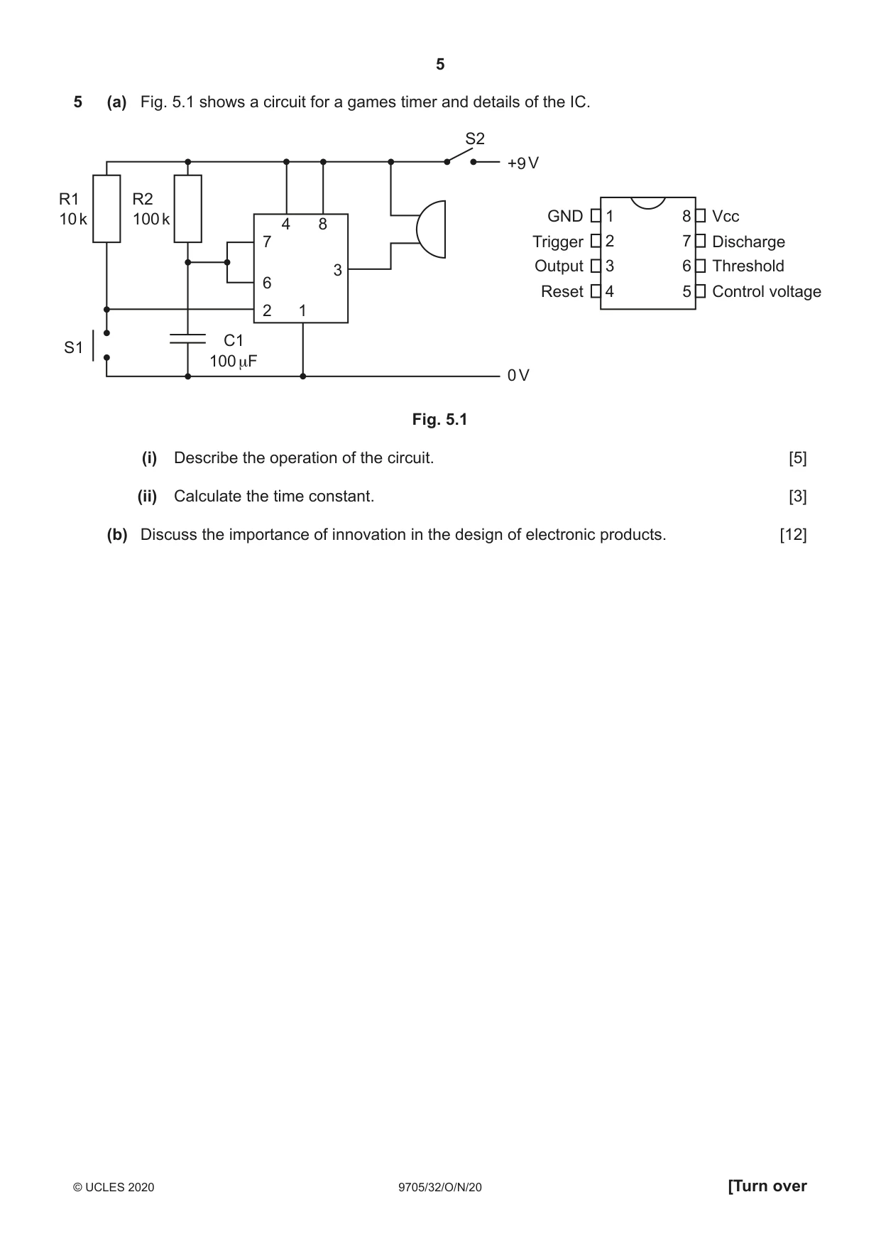 Cambridge A Level Design and Technology 9705 2020 Oct/Nov Paper 3 · Variant 2 question paper, page 5 of 12