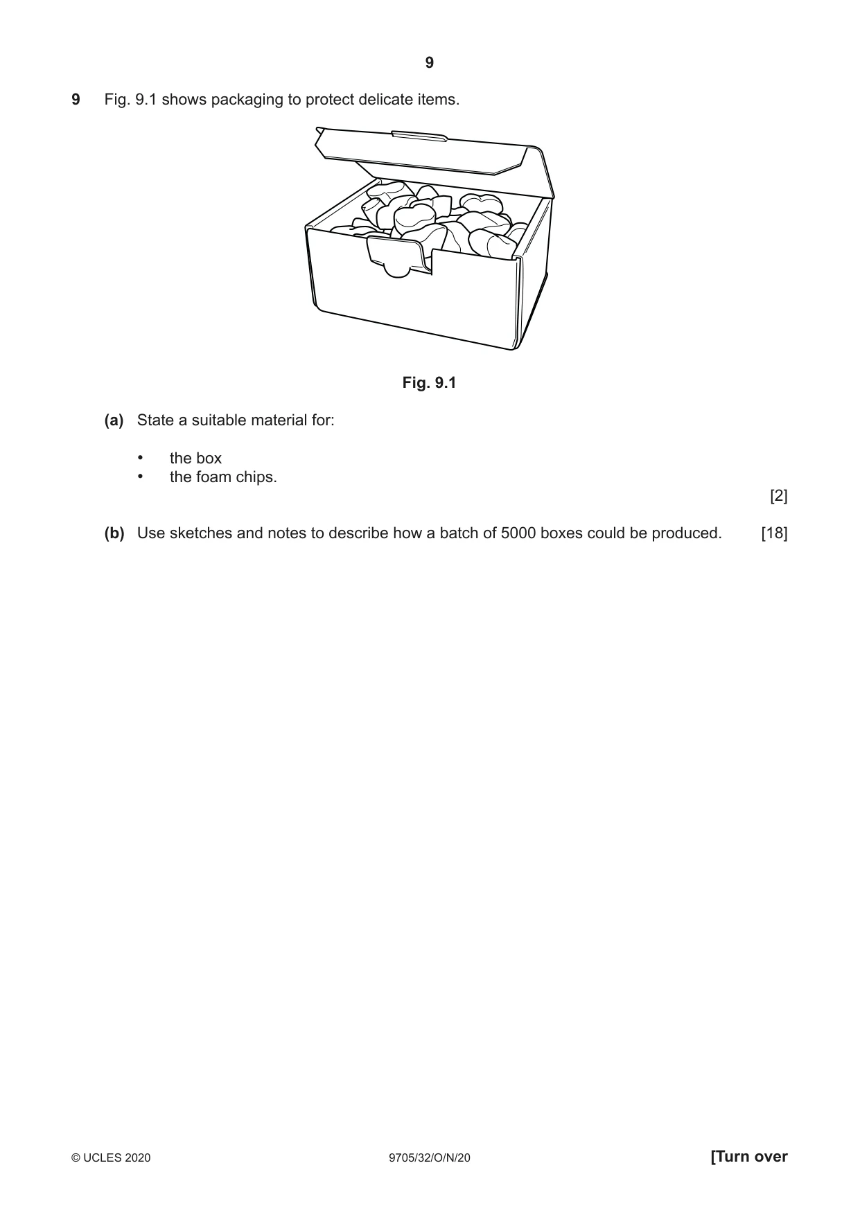 Cambridge A Level Design and Technology 9705 2020 Oct/Nov Paper 3 · Variant 2 question paper, page 9 of 12