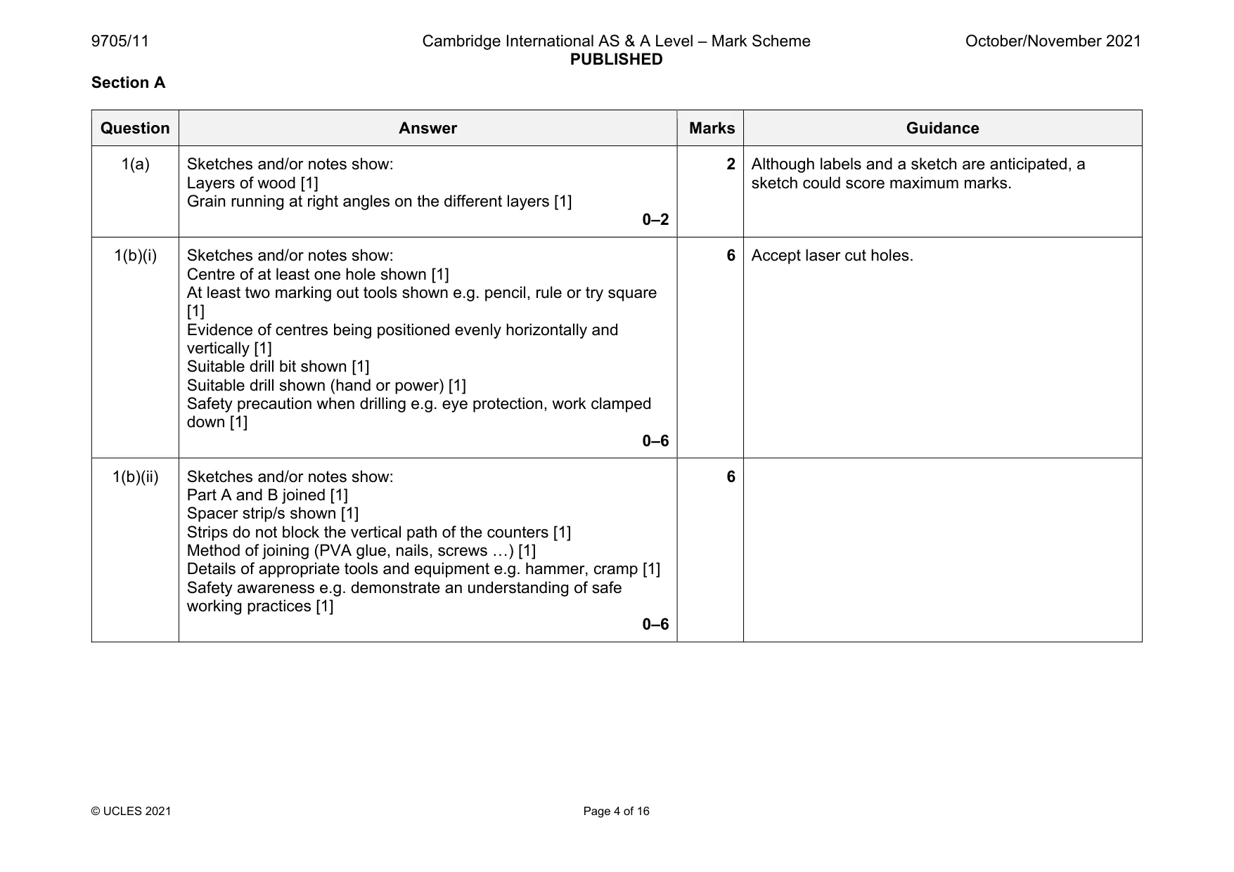 Mark scheme, page 4 of 16