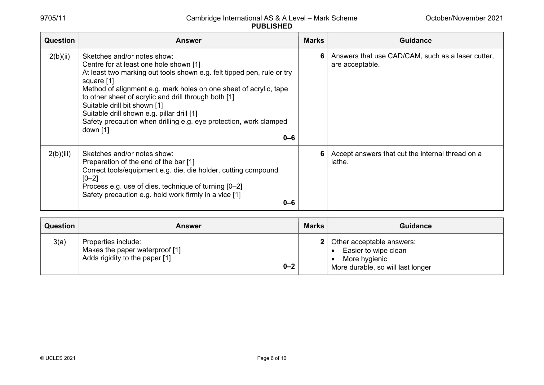 Mark scheme, page 6 of 16