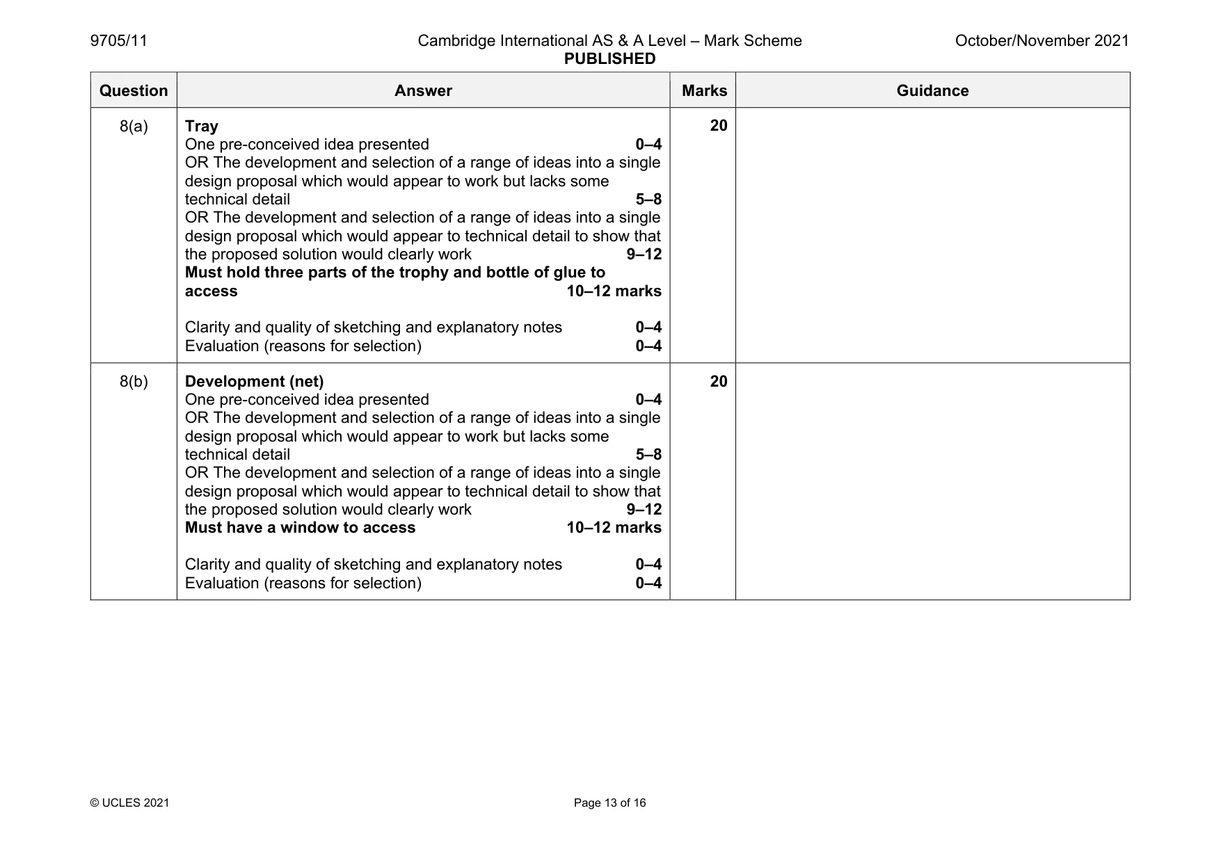 Mark scheme, page 13 of 16