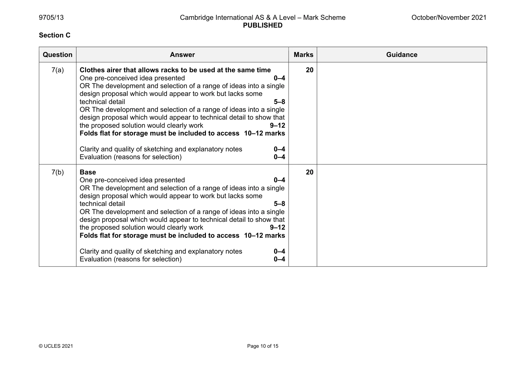 Mark scheme, page 10 of 15
