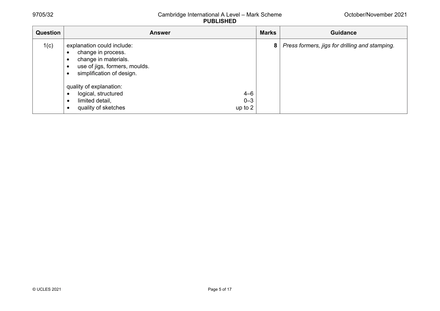 Mark scheme, page 5 of 17