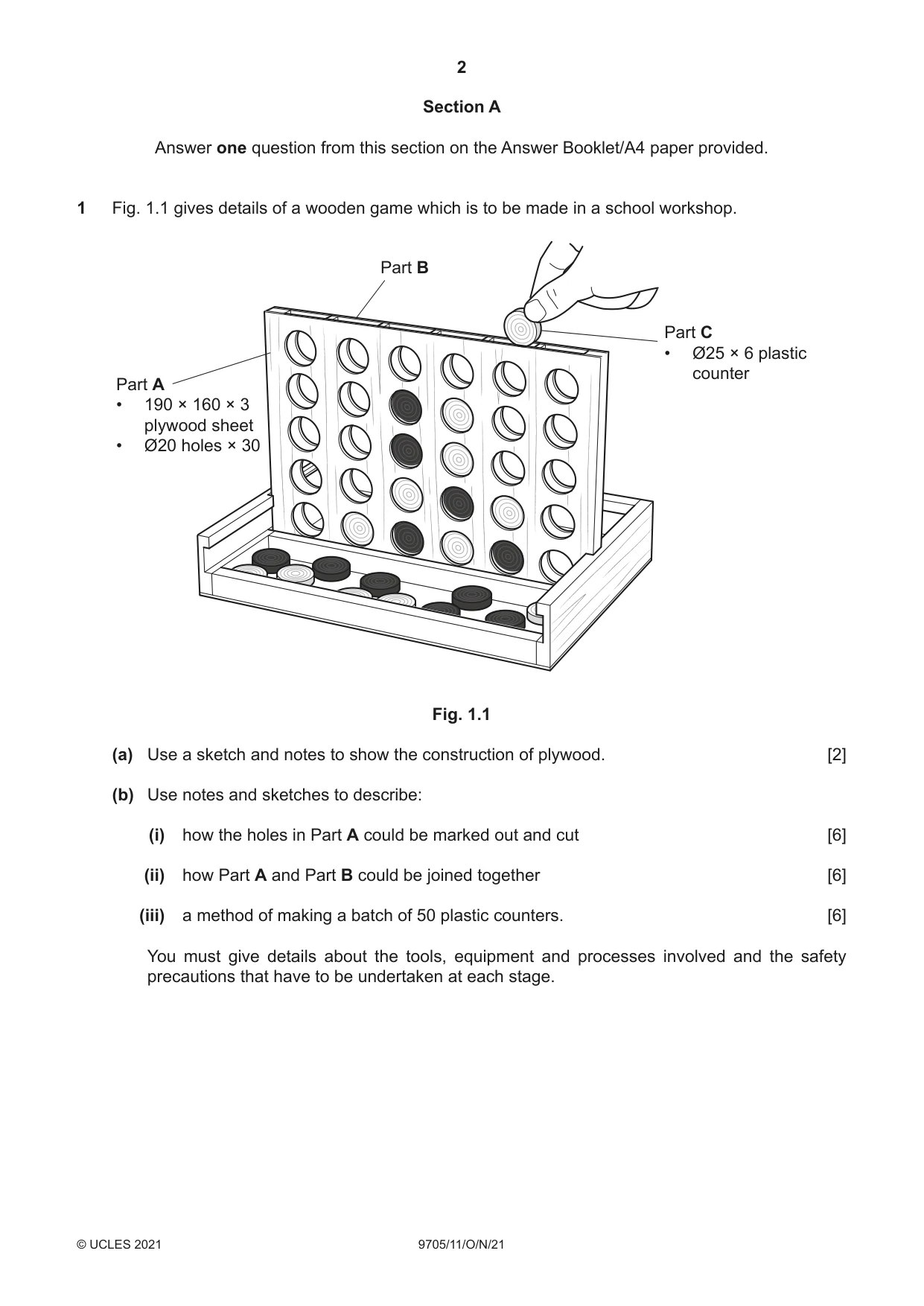 Cambridge A Level Design and Technology 9705 2021 Oct/Nov Paper 1 · Variant 1 question paper, page 2 of 12