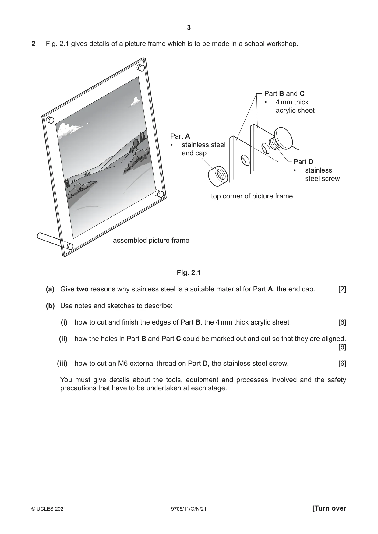 Cambridge A Level Design and Technology 9705 2021 Oct/Nov Paper 1 · Variant 1 question paper, page 3 of 12