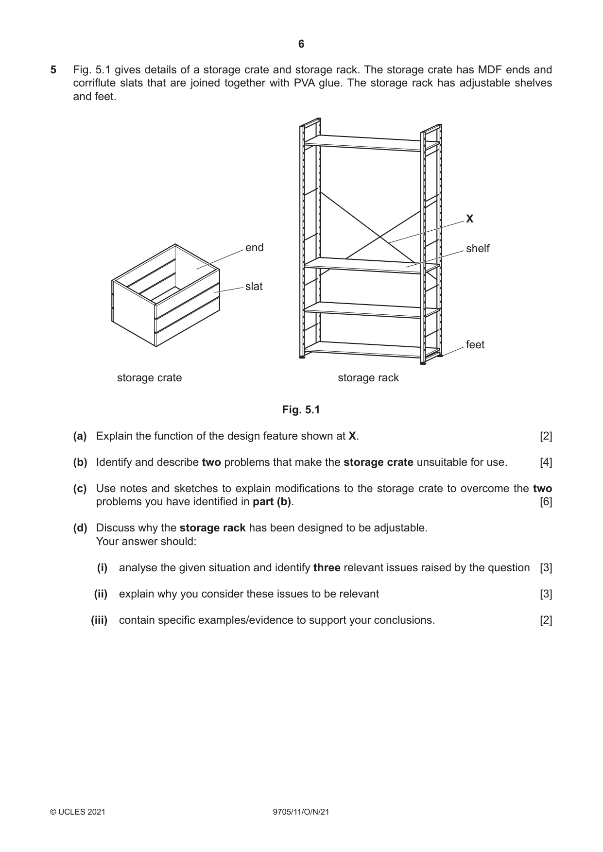 Cambridge A Level Design and Technology 9705 2021 Oct/Nov Paper 1 · Variant 1 question paper, page 6 of 12