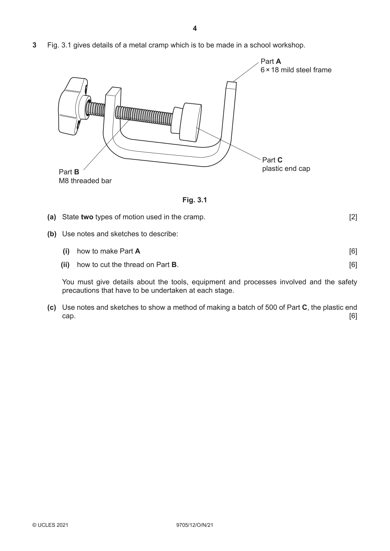 Cambridge A Level Design and Technology 9705 2021 Oct/Nov Paper 1 · Variant 2 question paper, page 4 of 12