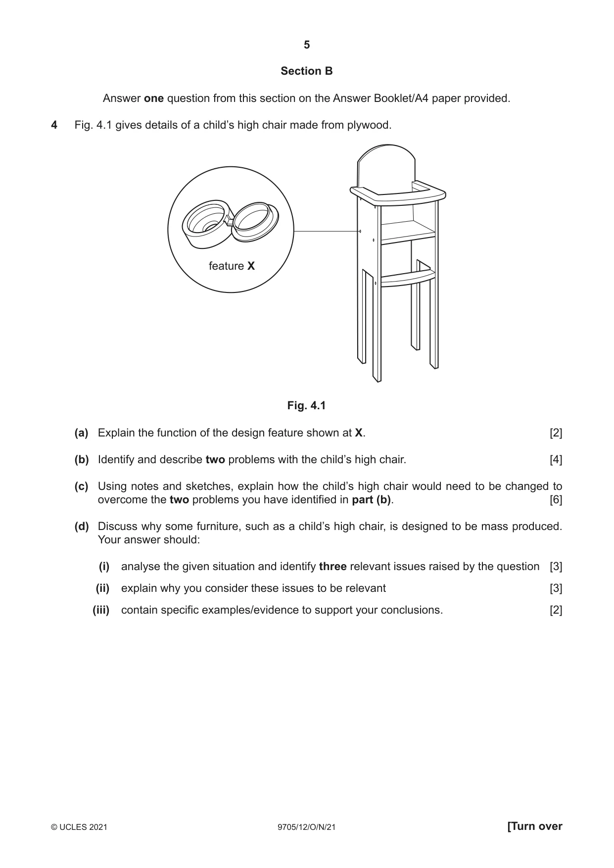 Cambridge A Level Design and Technology 9705 2021 Oct/Nov Paper 1 · Variant 2 question paper, page 5 of 12