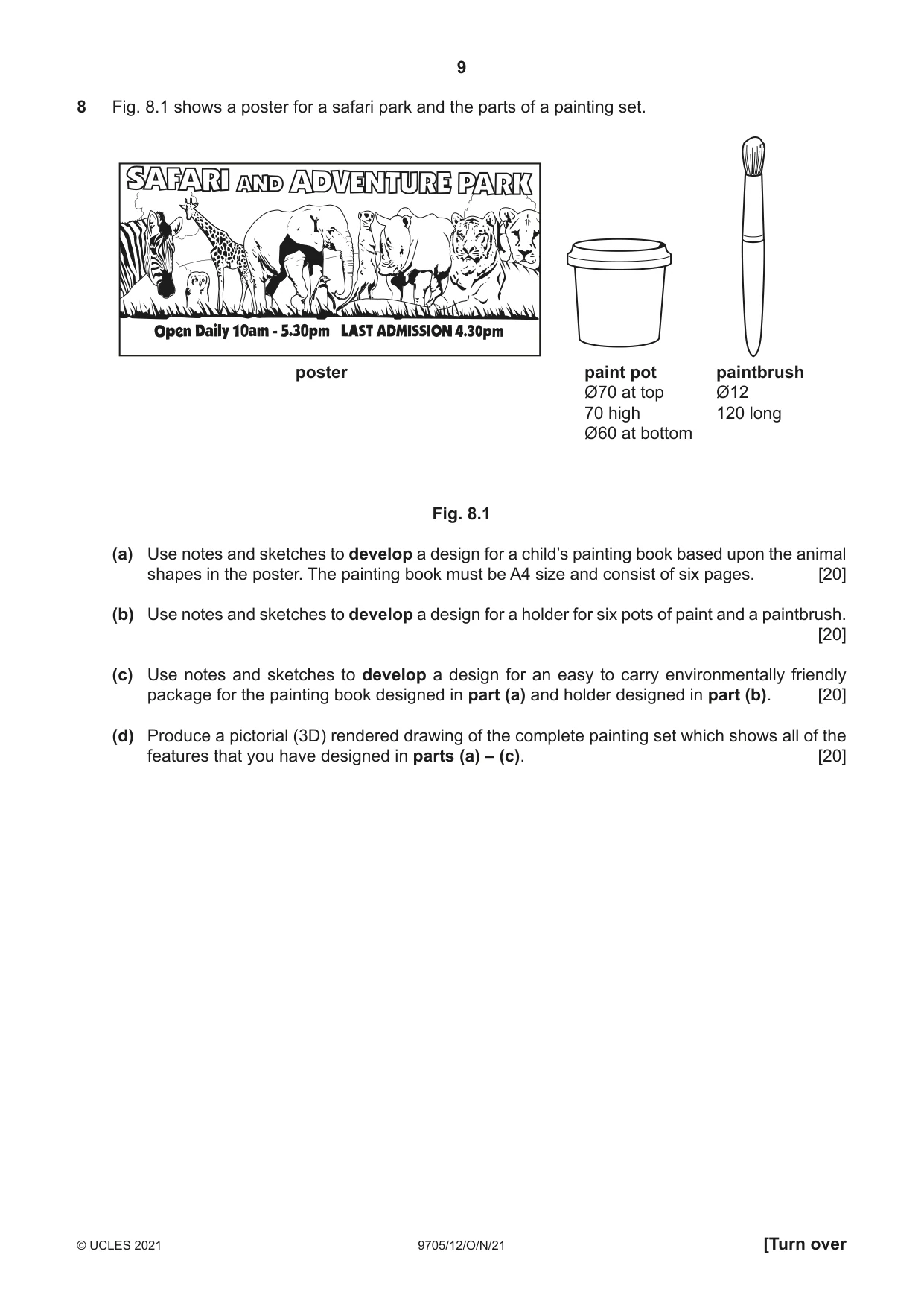 Cambridge A Level Design and Technology 9705 2021 Oct/Nov Paper 1 · Variant 2 question paper, page 9 of 12