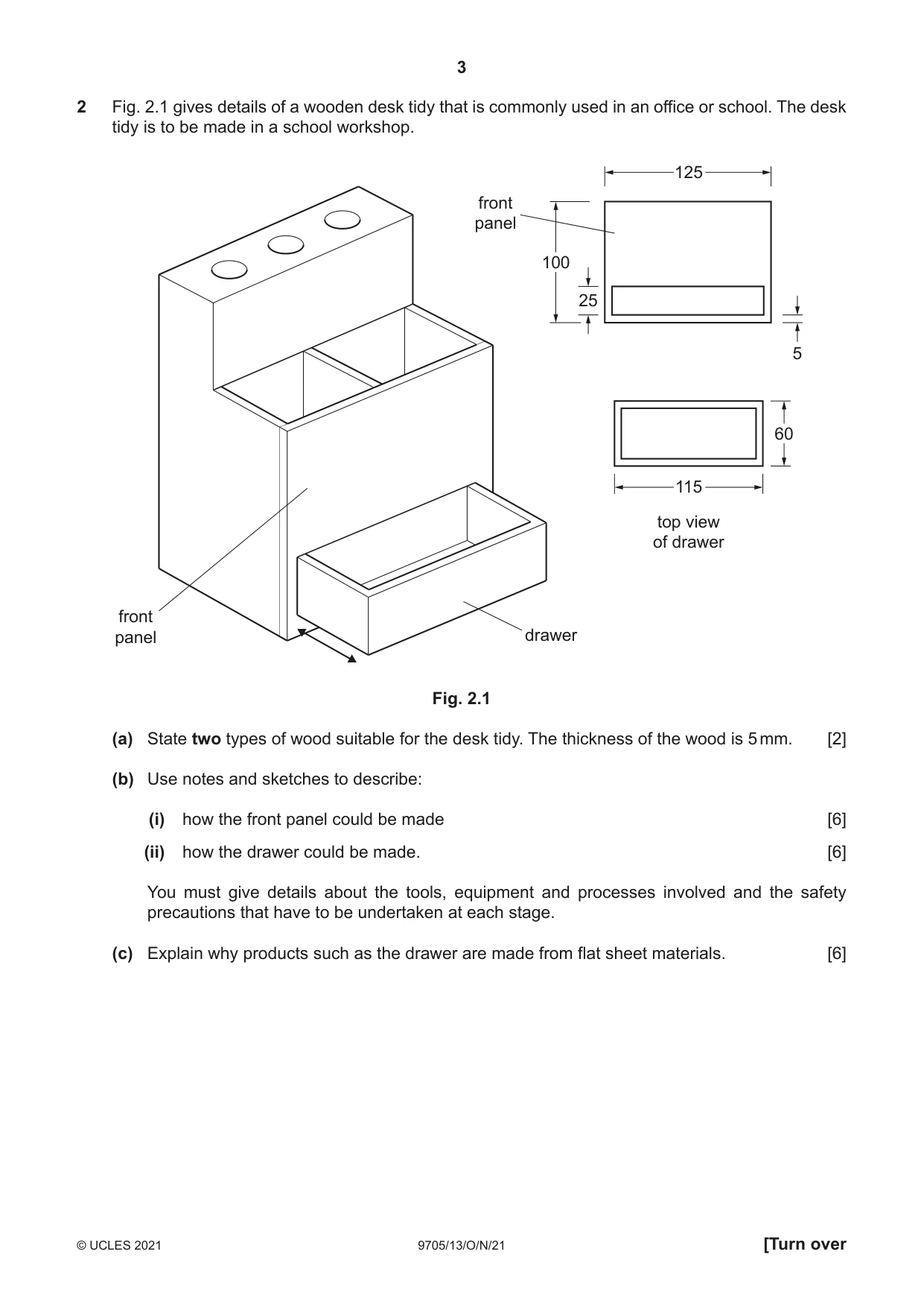 Cambridge A Level Design and Technology 9705 2021 Oct/Nov Paper 1 · Variant 3 question paper, page 3 of 12