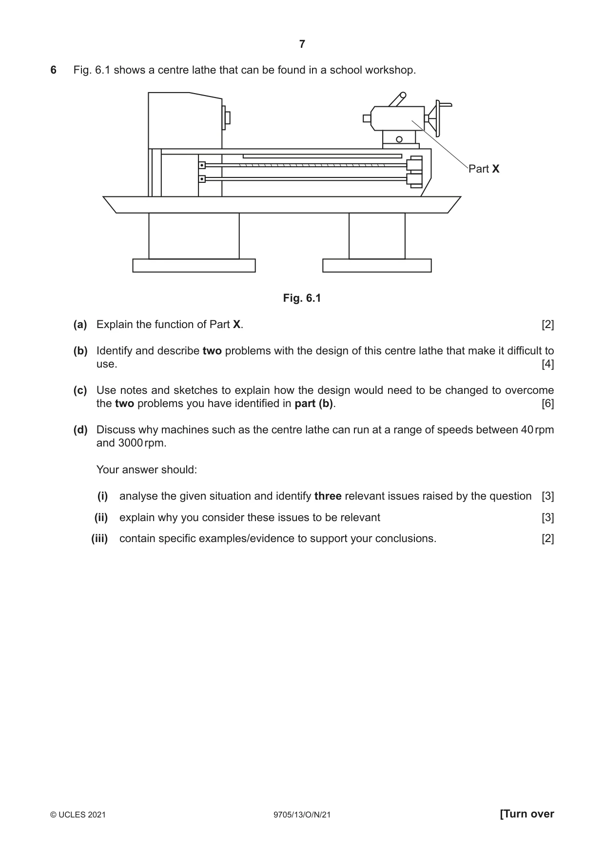 Cambridge A Level Design and Technology 9705 2021 Oct/Nov Paper 1 · Variant 3 question paper, page 7 of 12