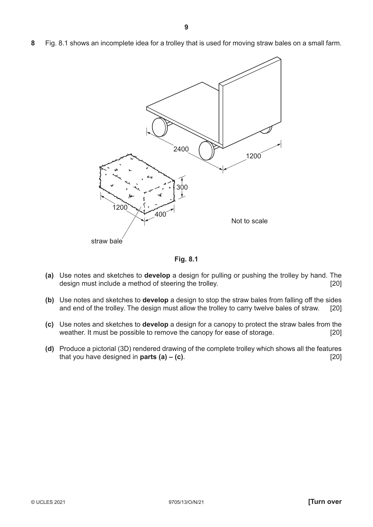 Cambridge A Level Design and Technology 9705 2021 Oct/Nov Paper 1 · Variant 3 question paper, page 9 of 12