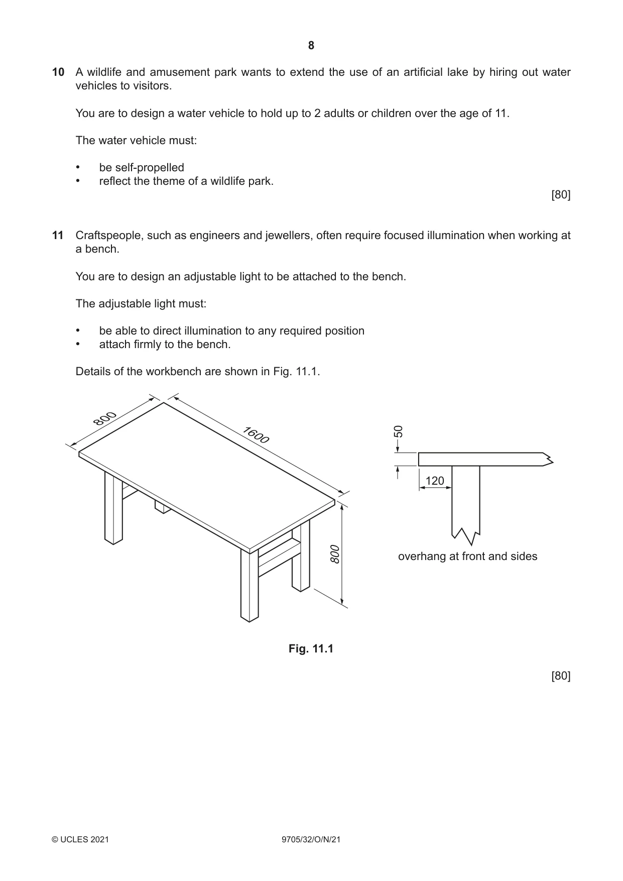 Cambridge A Level Design and Technology 9705 2021 Oct/Nov Paper 3 · Variant 2 question paper, page 8 of 12