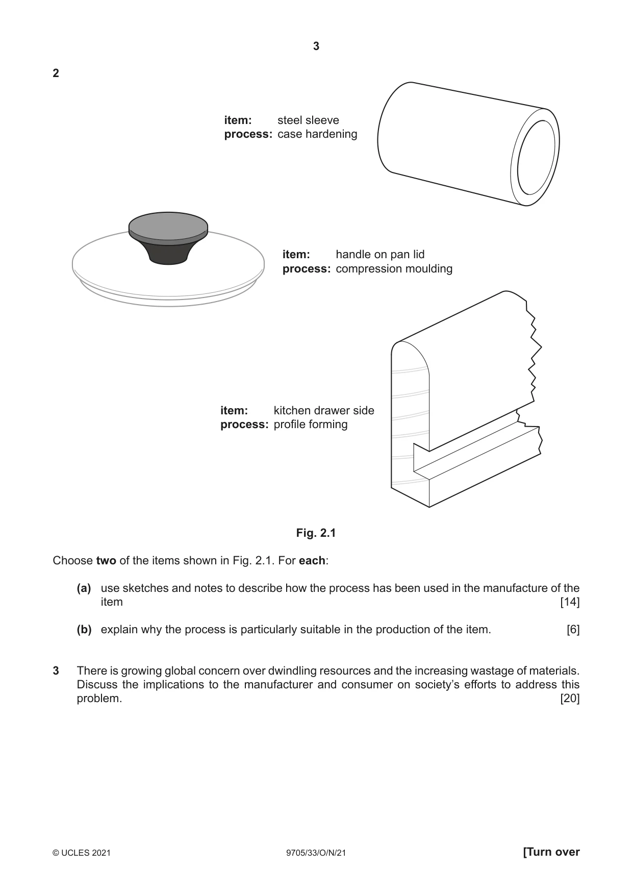 Cambridge A Level Design and Technology 9705 2021 Oct/Nov Paper 3 · Variant 3 question paper, page 3 of 12